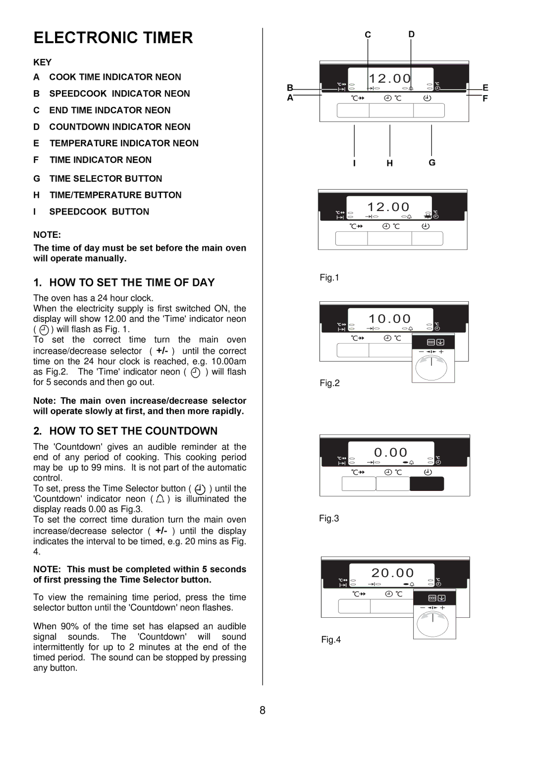 Electrolux D5701-5 manual Electronic Timer, HOW to SET the Time of DAY, HOW to SET the Countdown 