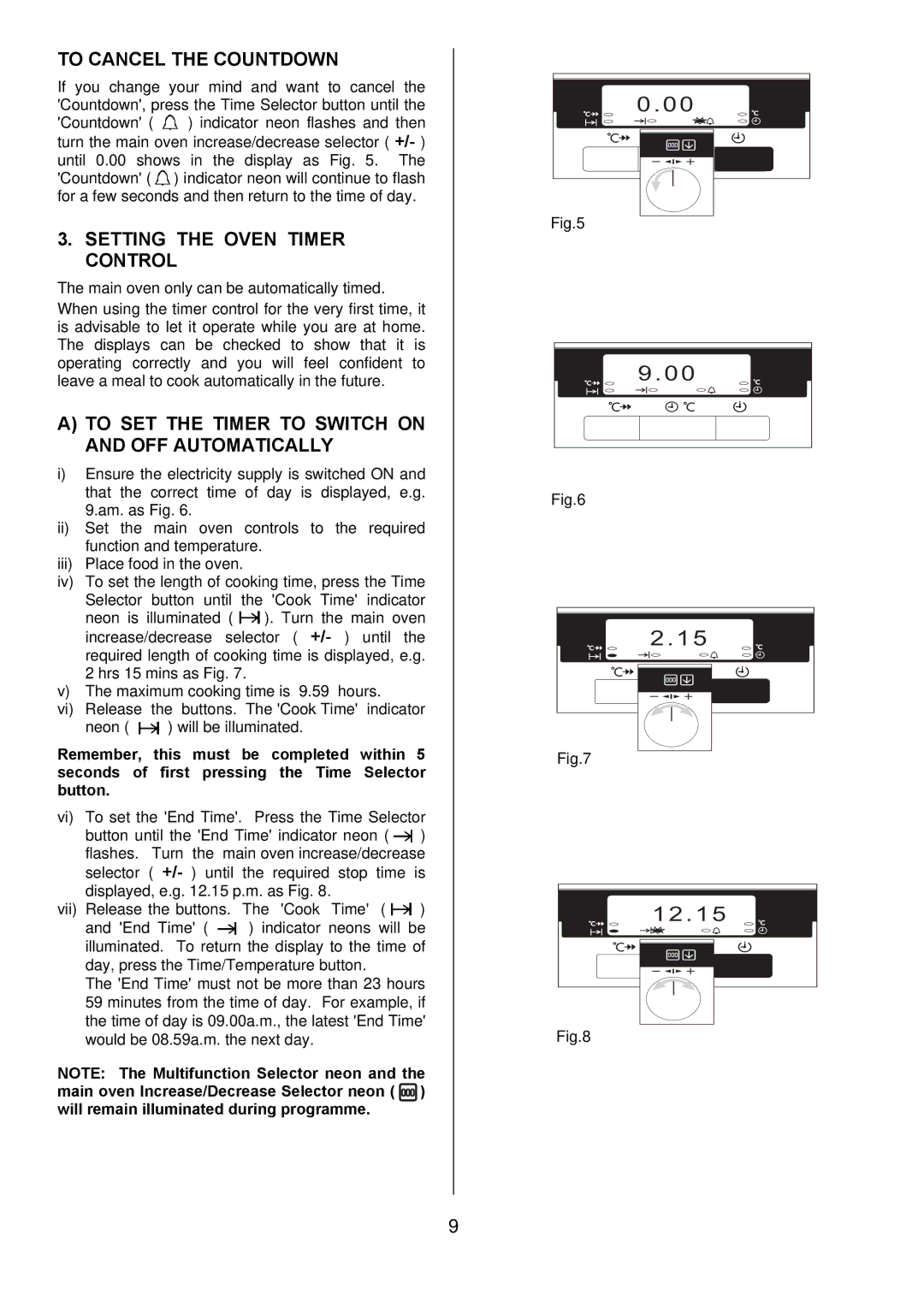 Electrolux D5701-5 manual To Cancel the Countdown, Setting the Oven Timer Control 