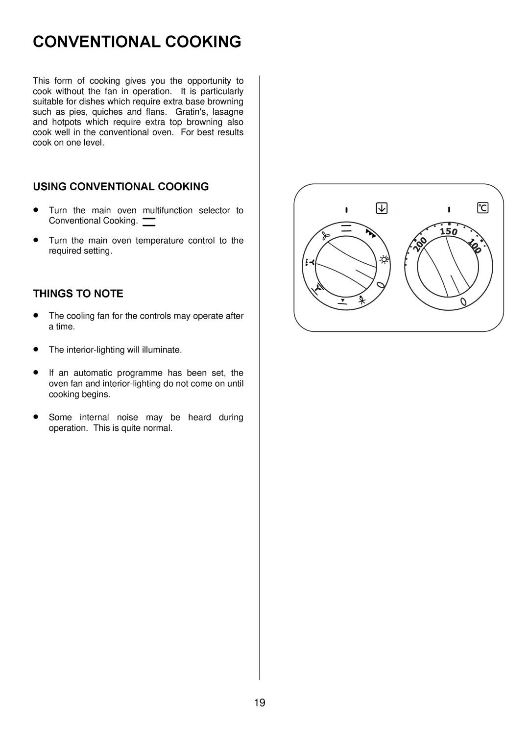 Electrolux D67000VF manual Using Conventional Cooking 