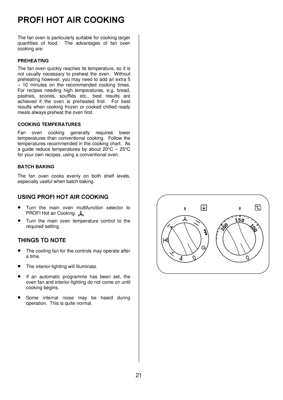 Electrolux D67000VF manual Using Profi HOT AIR Cooking 