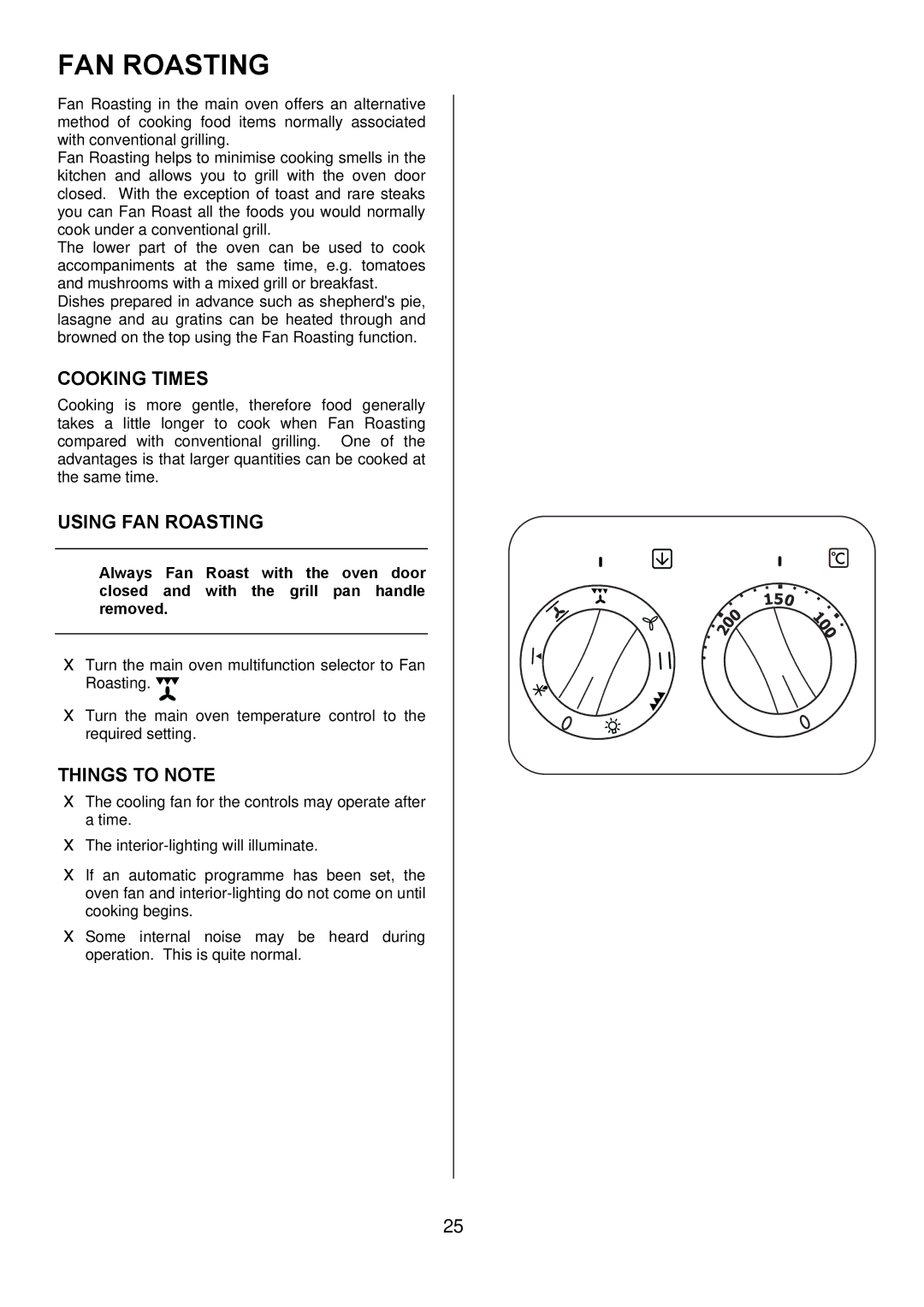 Electrolux D67000VF manual Cooking Times, Using FAN Roasting 