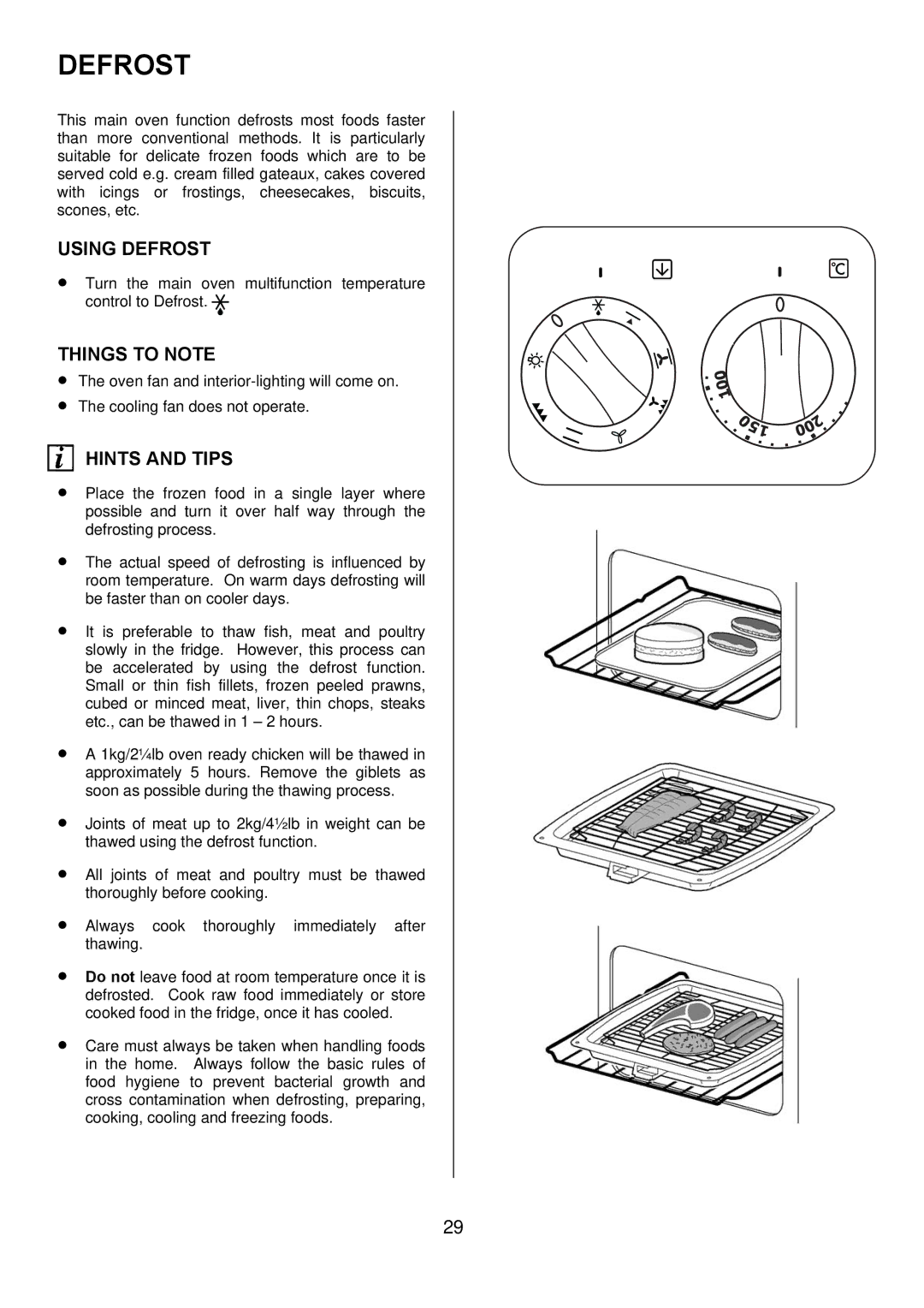 Electrolux D67000VF manual Using Defrost 