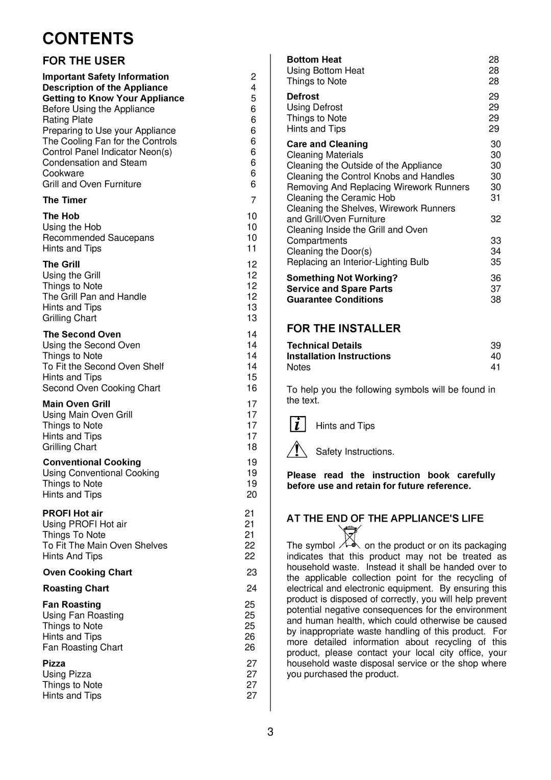 Electrolux D67000VF manual Contents 