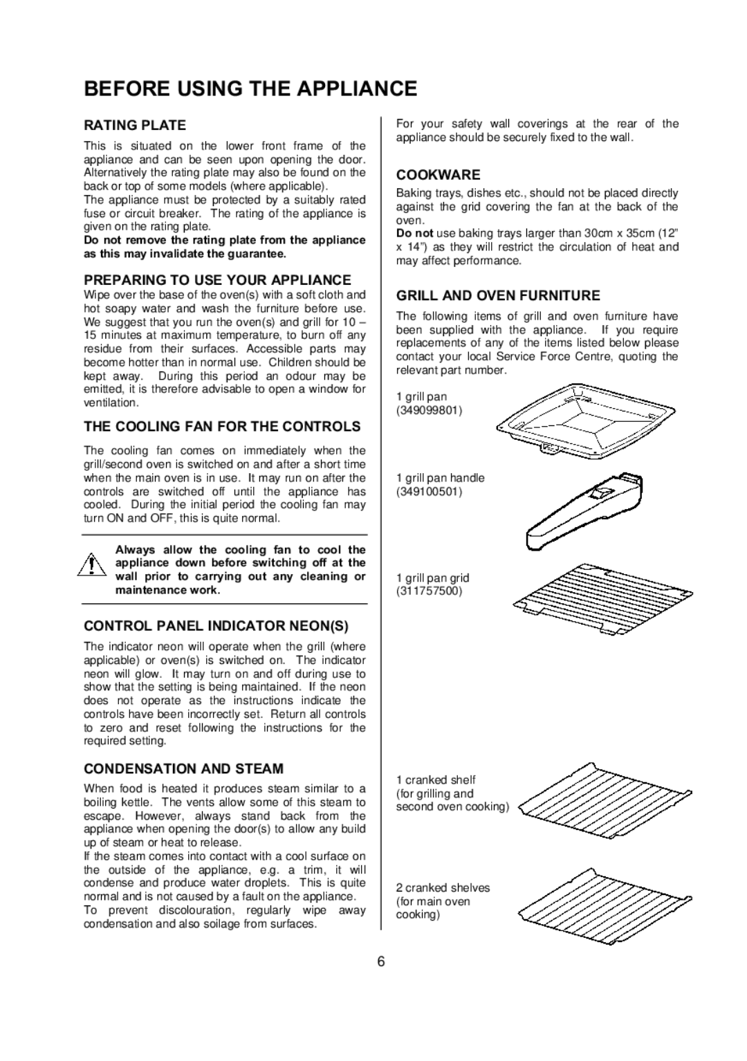 Electrolux D77000 user manual Before Using the Appliance 