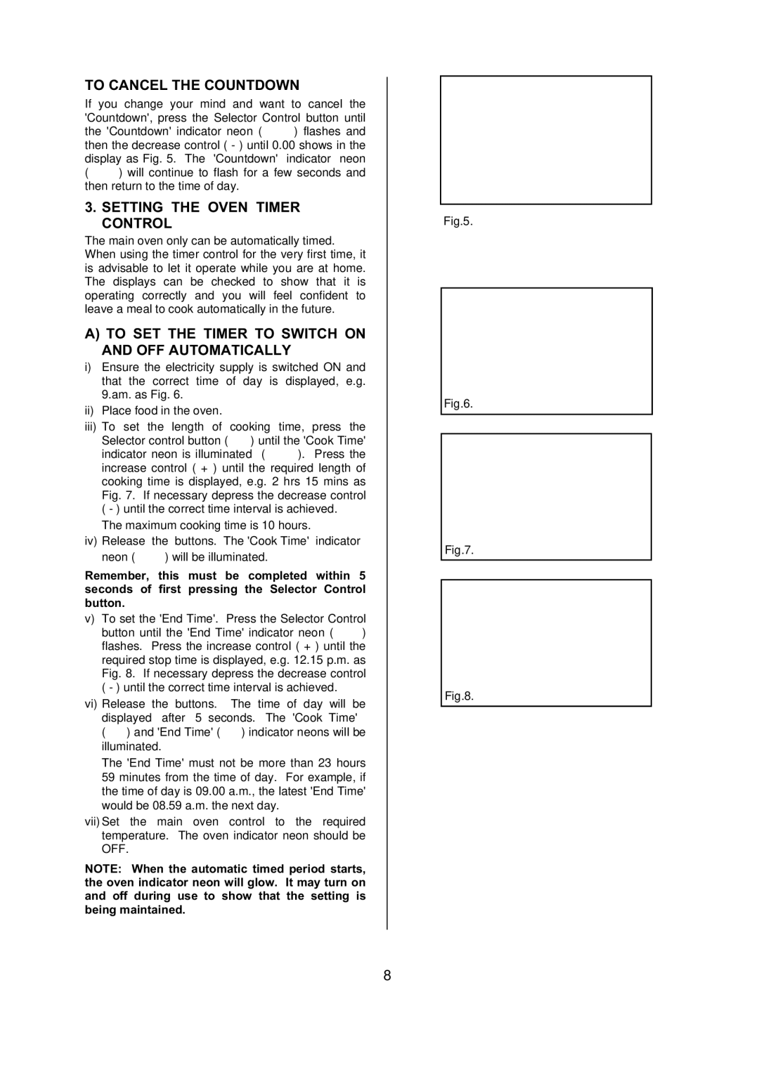 Electrolux D77000 user manual To Cancel the Countdown, Setting the Oven Timer Control 