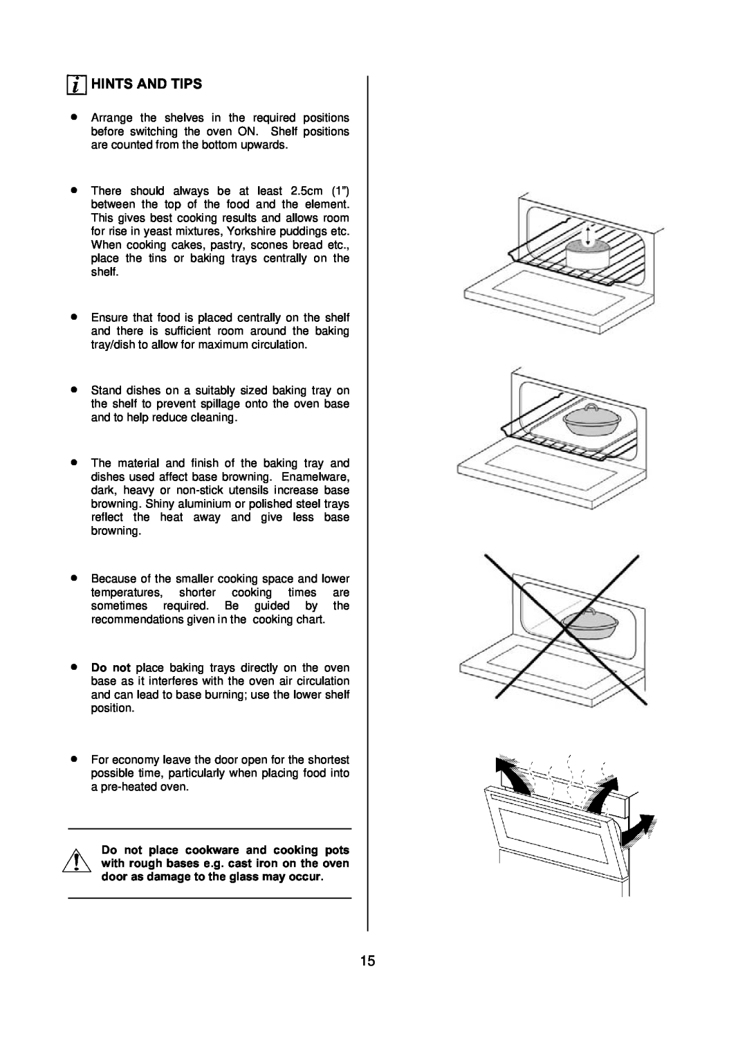 Electrolux D77000 user manual Hints And Tips, a pre-heated oven 