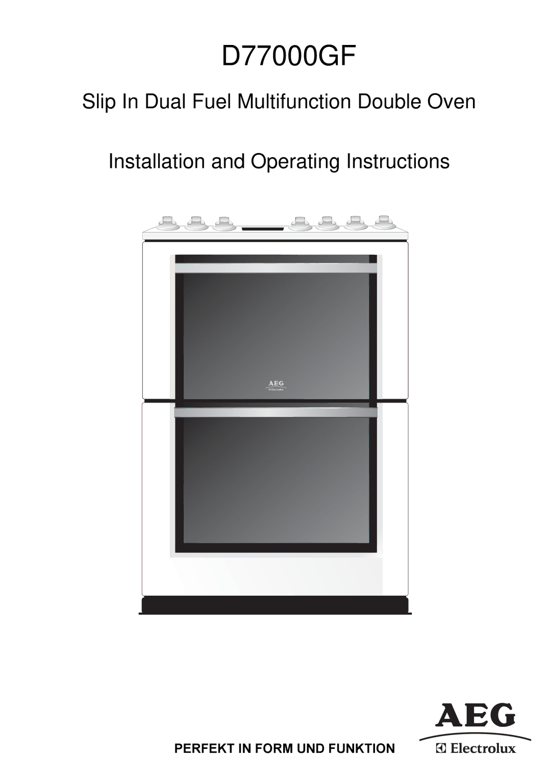 Electrolux D77000GF operating instructions 