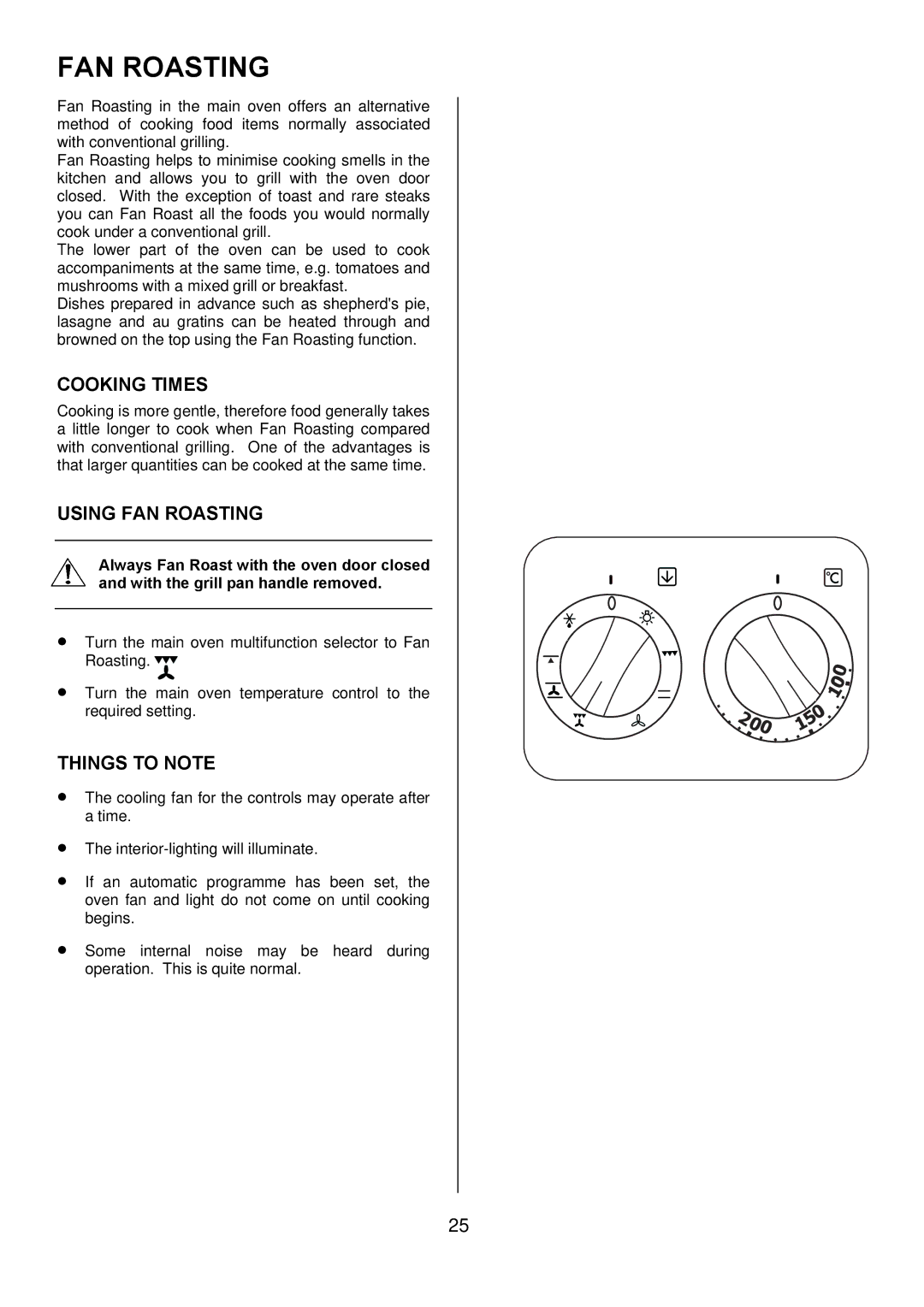 Electrolux D77000GF operating instructions Cooking Times, Using FAN Roasting 