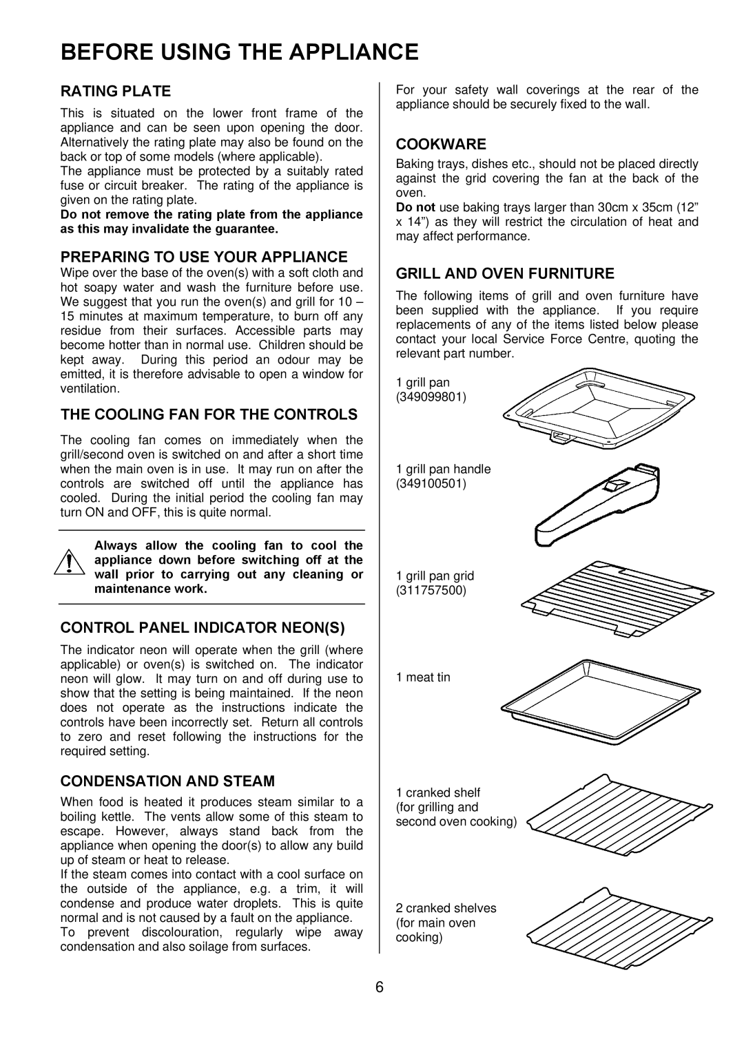 Electrolux D77000GF operating instructions Before Using the Appliance 