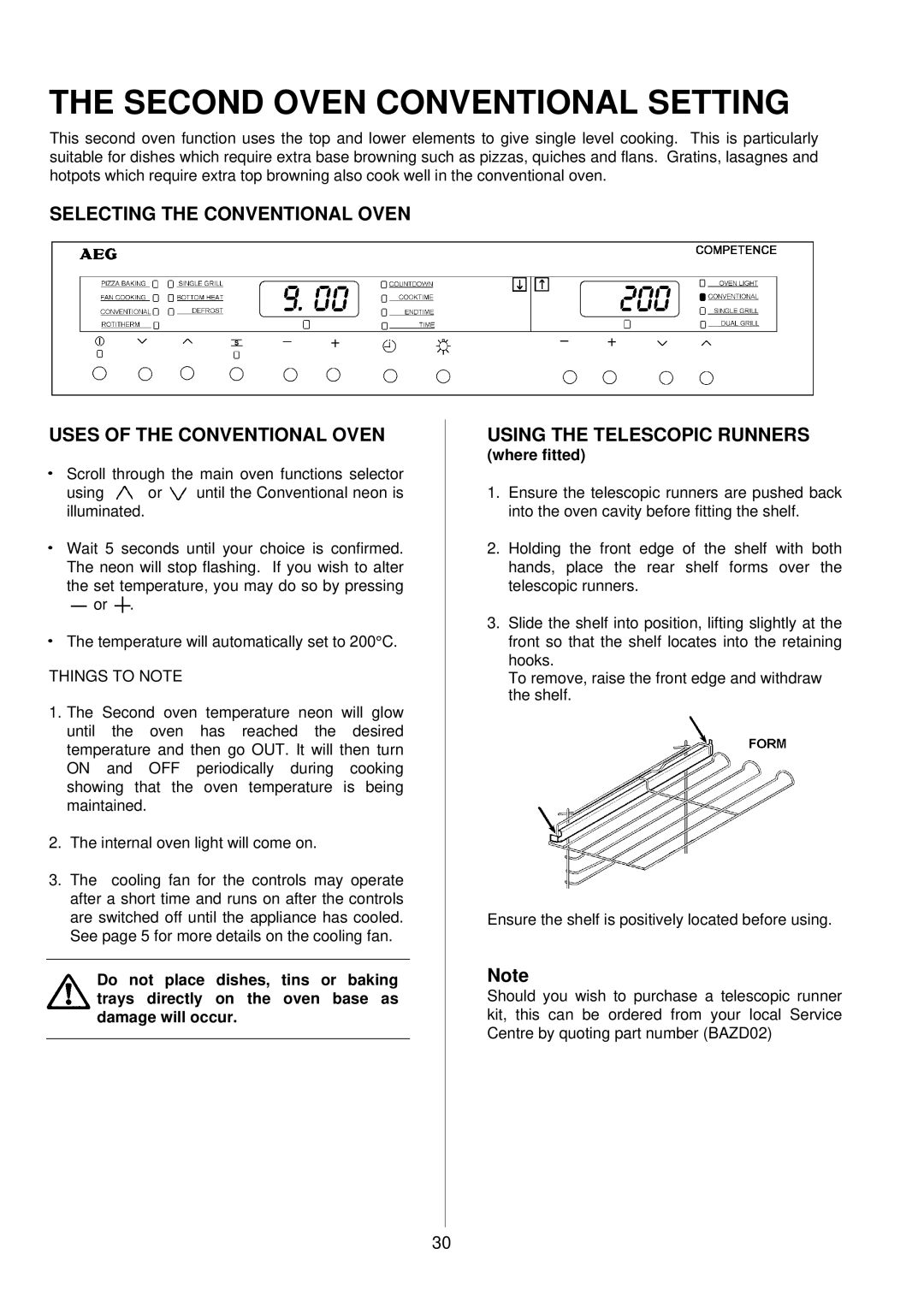 Electrolux D8100-1 operating instructions Using the Telescopic Runners, Things to Note 