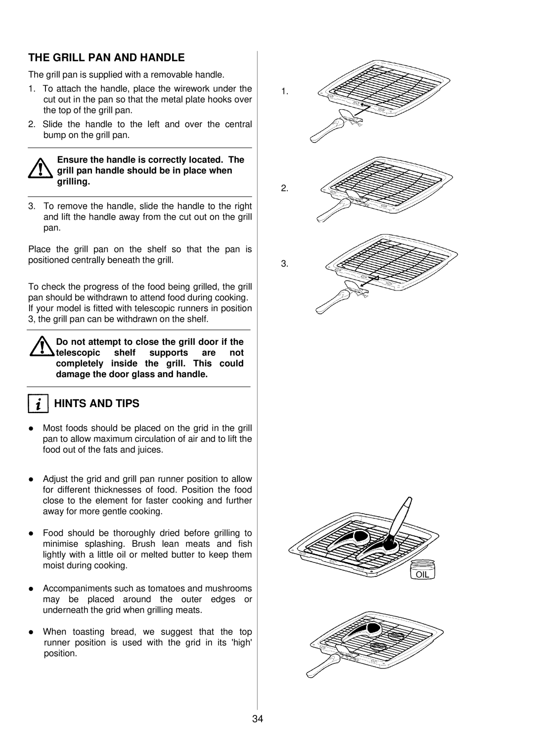 Electrolux D8100-1 operating instructions Grill PAN and Handle 