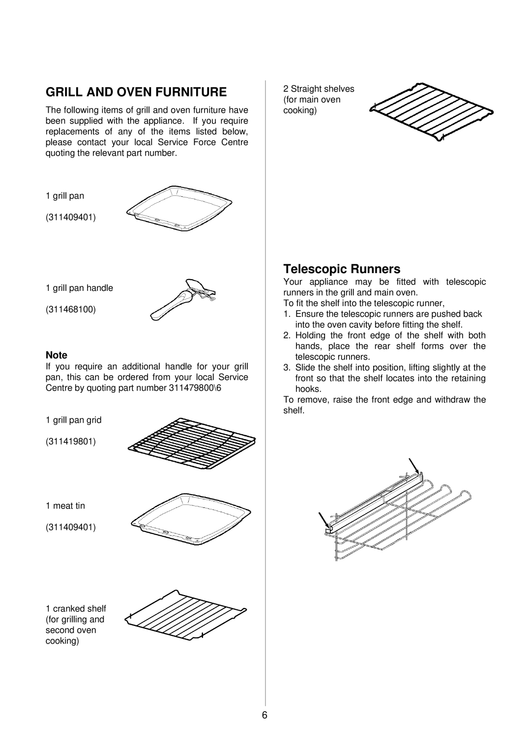 Electrolux D8100-1 operating instructions Grill and Oven Furniture 