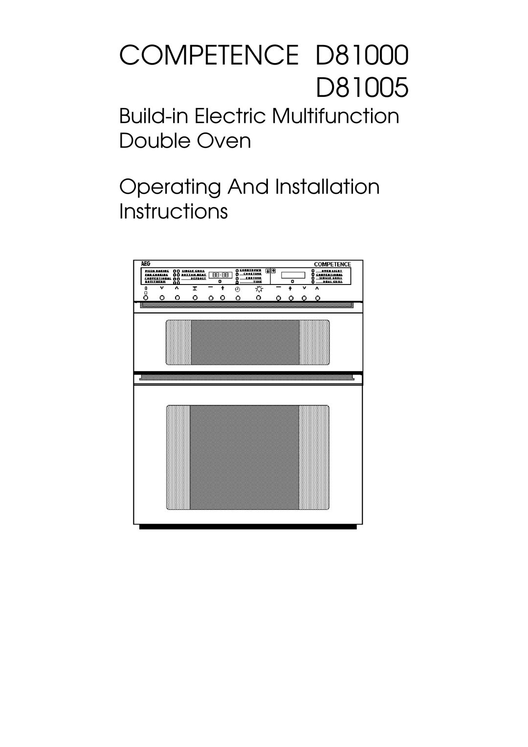 Electrolux installation instructions Competence D81000 D81005 