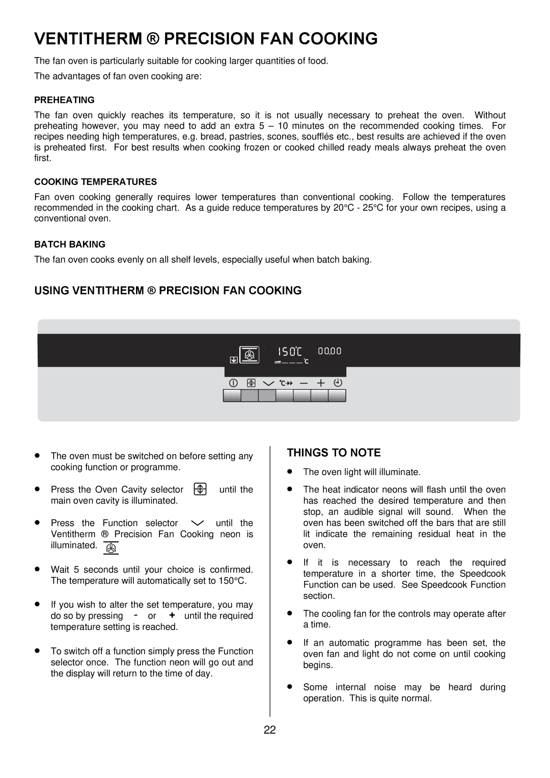 Electrolux D8800-4 operating instructions Using Ventitherm Precision FAN Cooking 