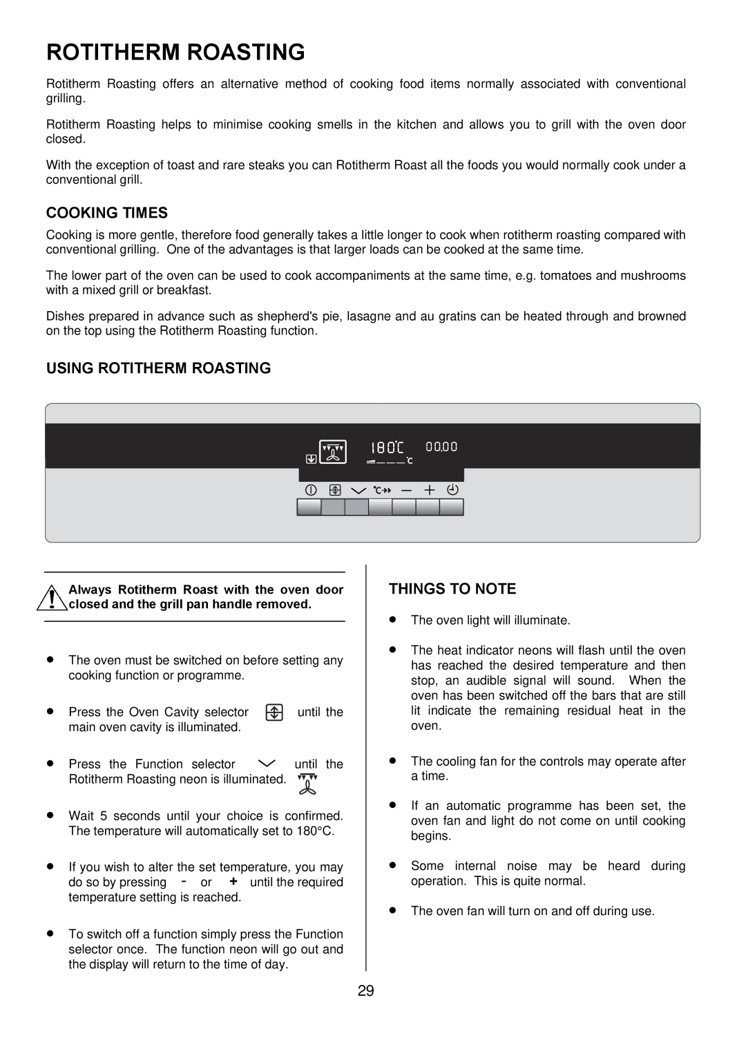 Electrolux D8800-4 operating instructions Cooking Times, Using Rotitherm Roasting 