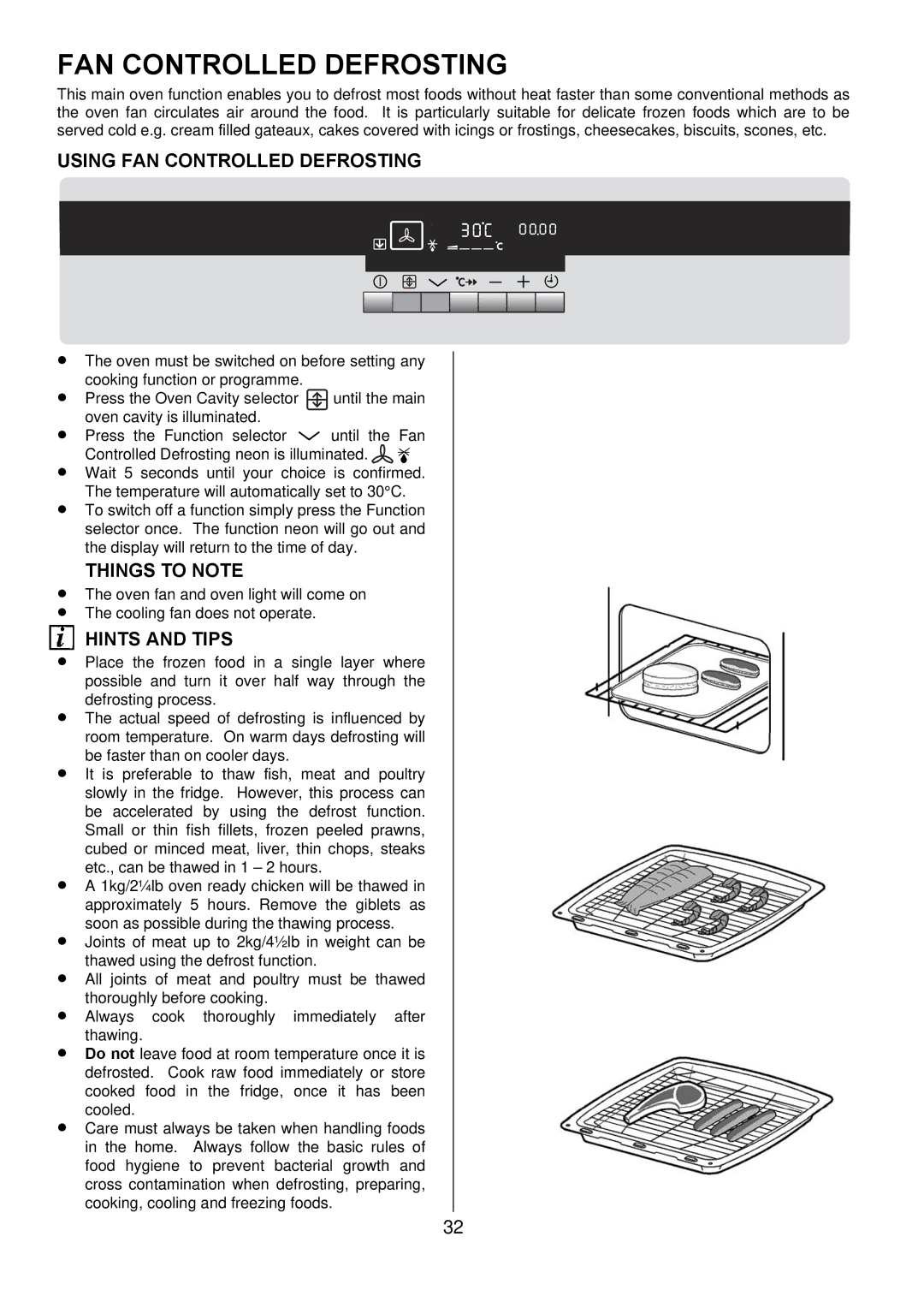 Electrolux D8800-4 operating instructions Using FAN Controlled Defrosting 