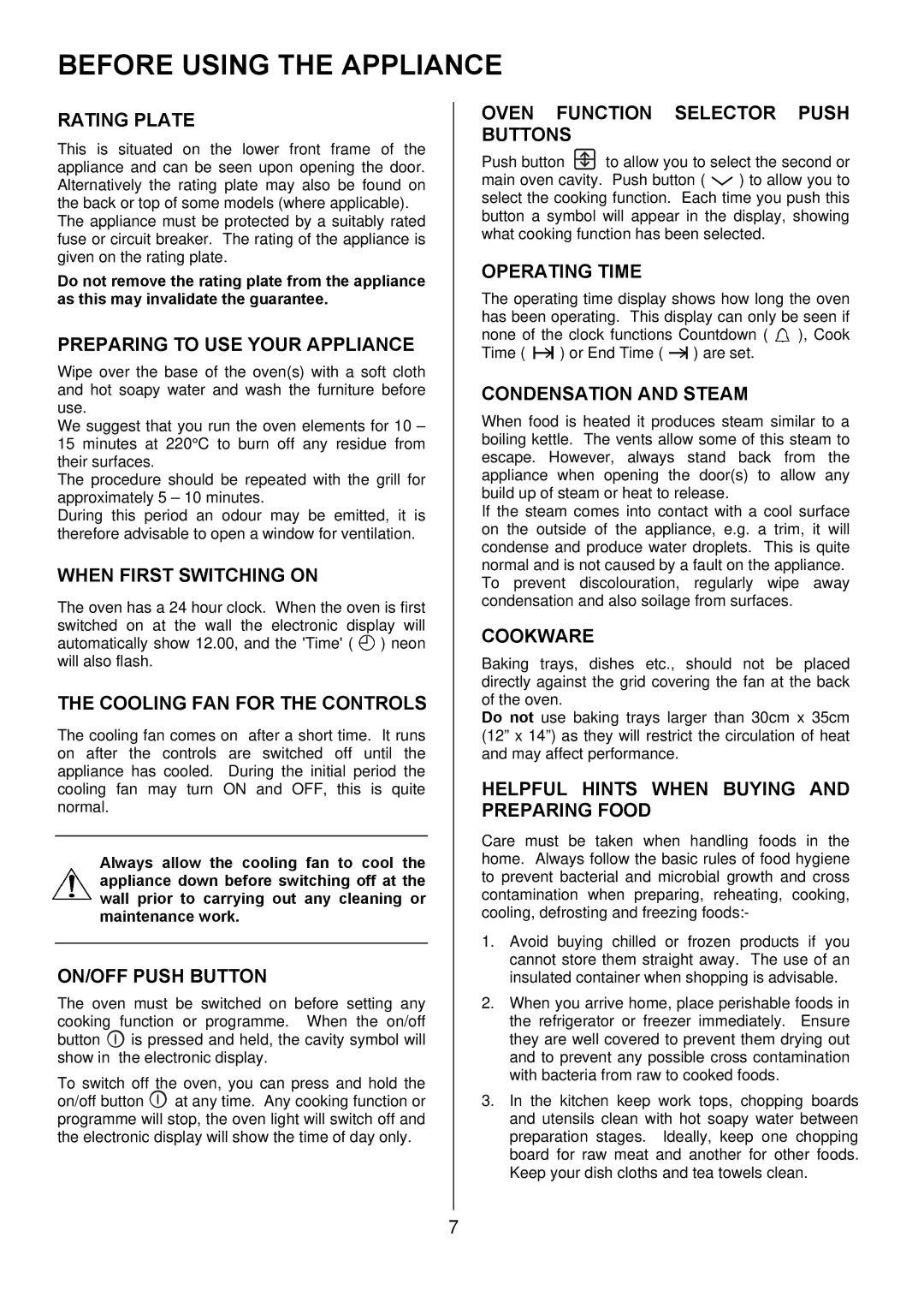 Electrolux D8800-4 operating instructions Before Using the Appliance 