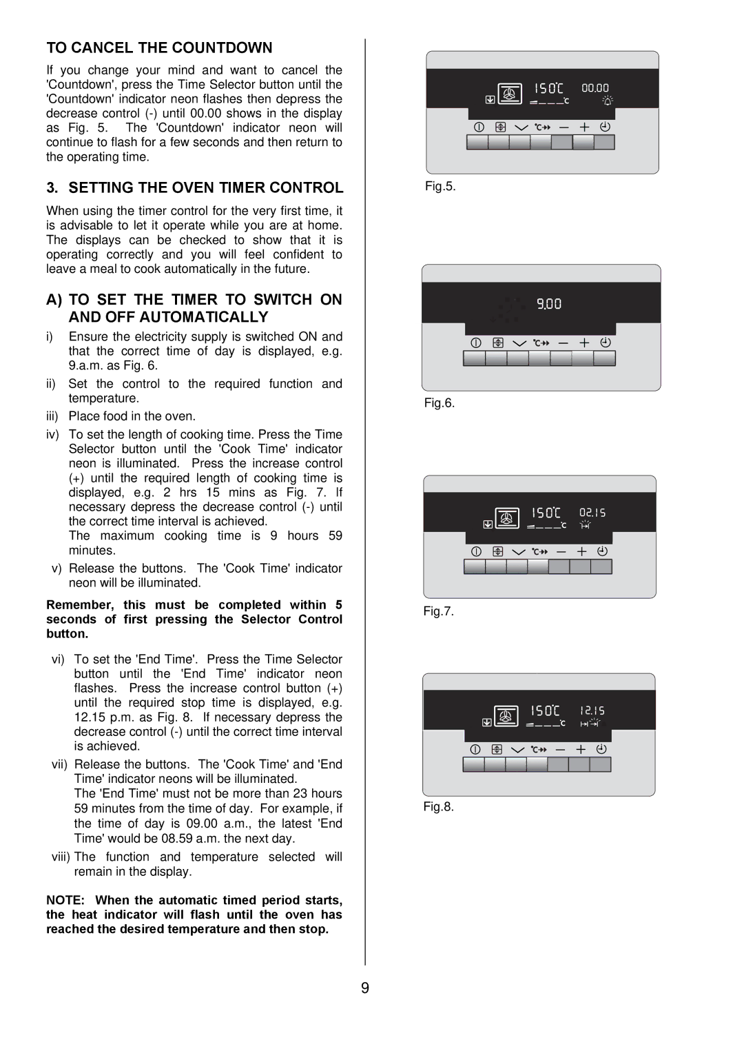 Electrolux D8800-4 operating instructions To Cancel the Countdown, Setting the Oven Timer Control 