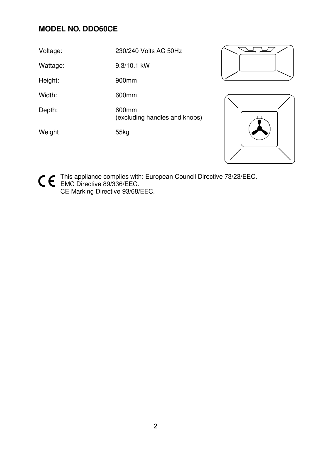 Electrolux manual Model NO. DDO60CE 