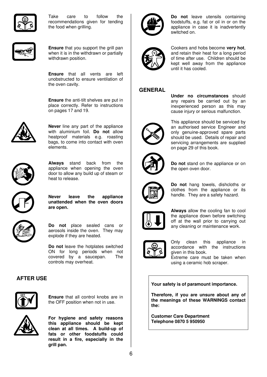 Electrolux DDO60CE manual After USE, General 