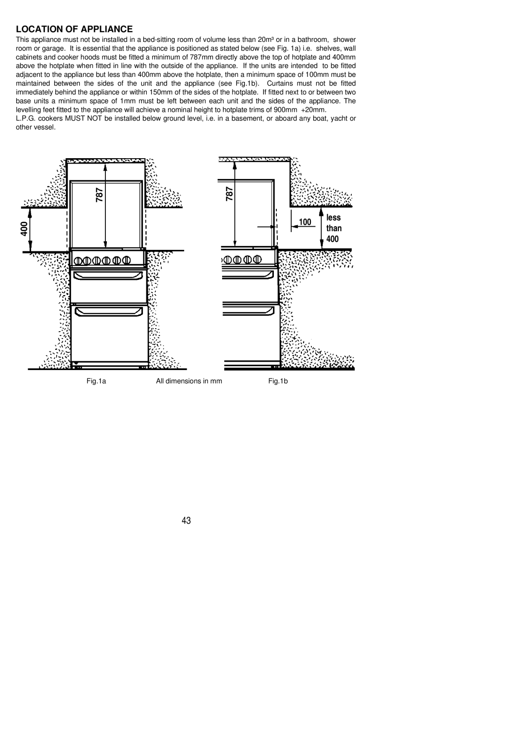 Electrolux DDO60GA manual Location of Appliance 