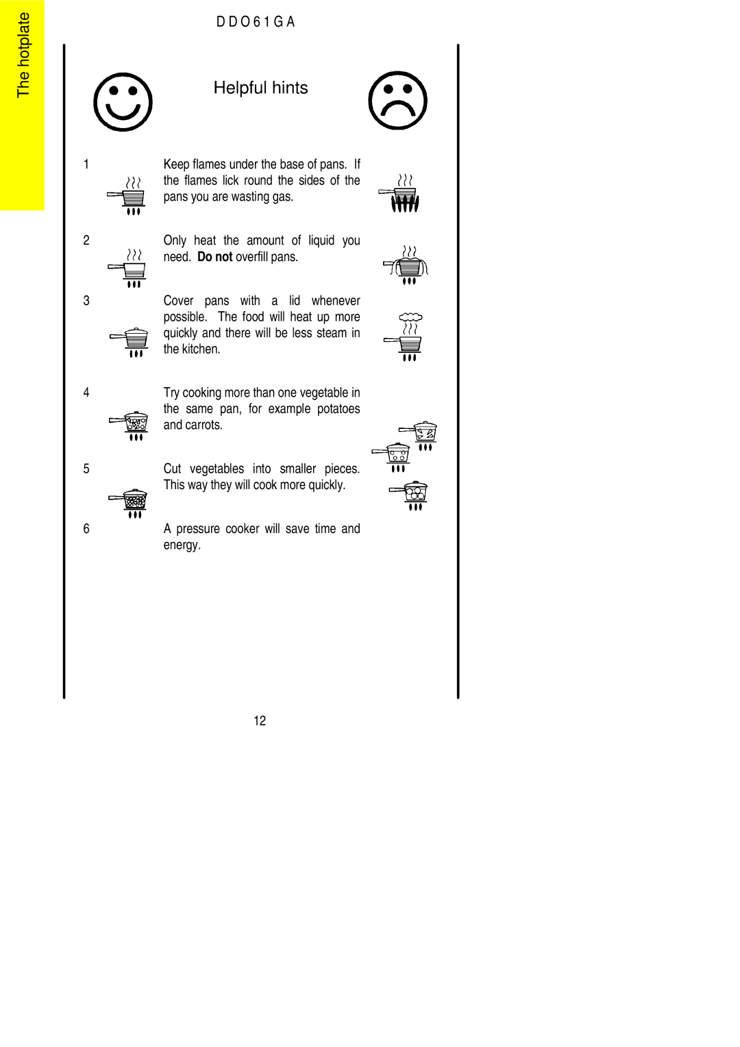 Electrolux DDO61GA manual Helpful hints 