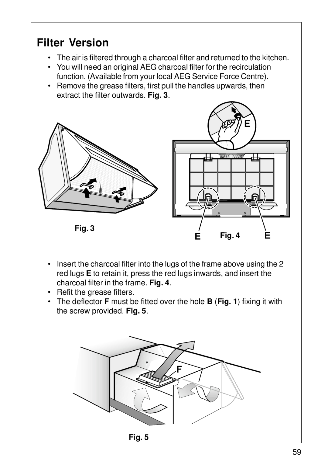 Electrolux CHDE 3160 installation instructions Filter Version 