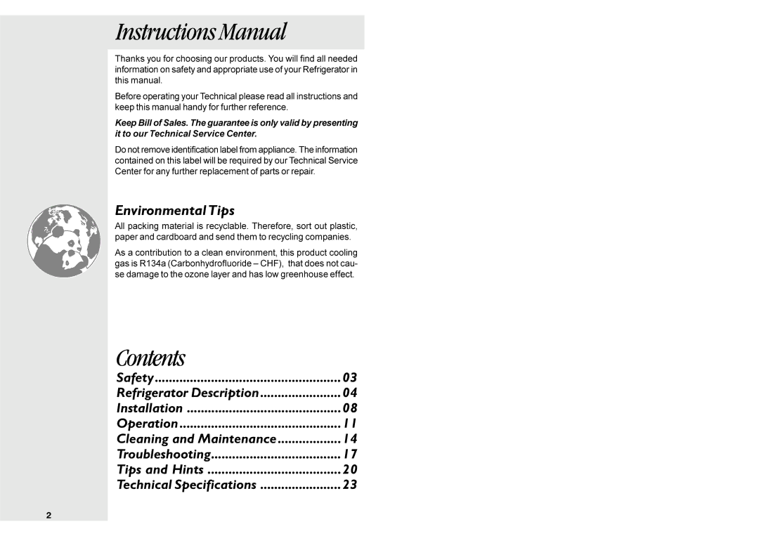 Electrolux DF36 manual Contents 