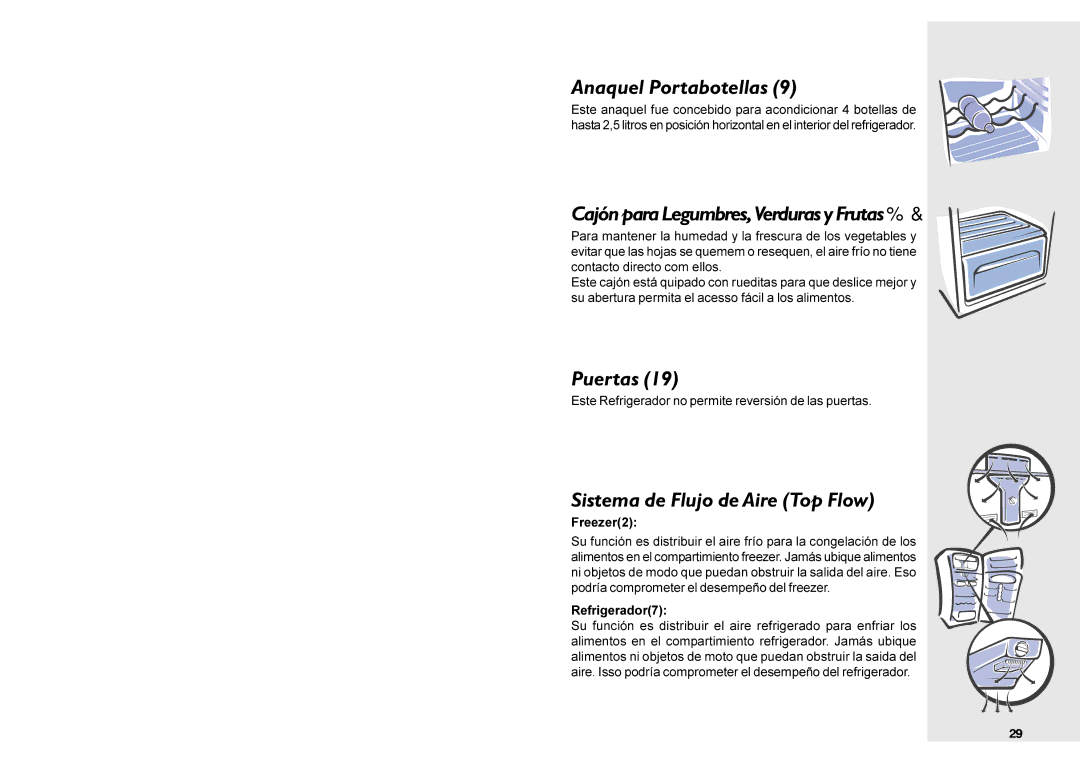 Electrolux DF36 Anaquel Portabotellas, CajónparaLegumbres, Verdurasy Frutas, Puertas, Sistema de Flujo de Aire Top Flow 