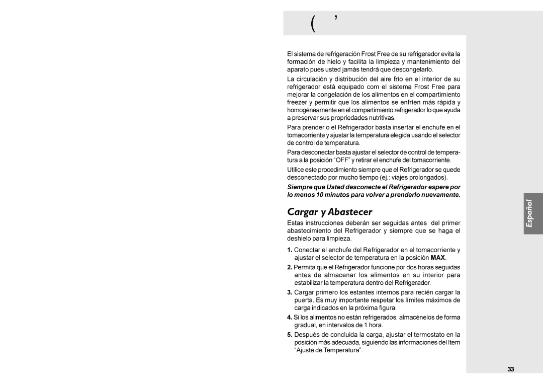 Electrolux DF36 manual Como Utilizar, Cargar y Abastecer 