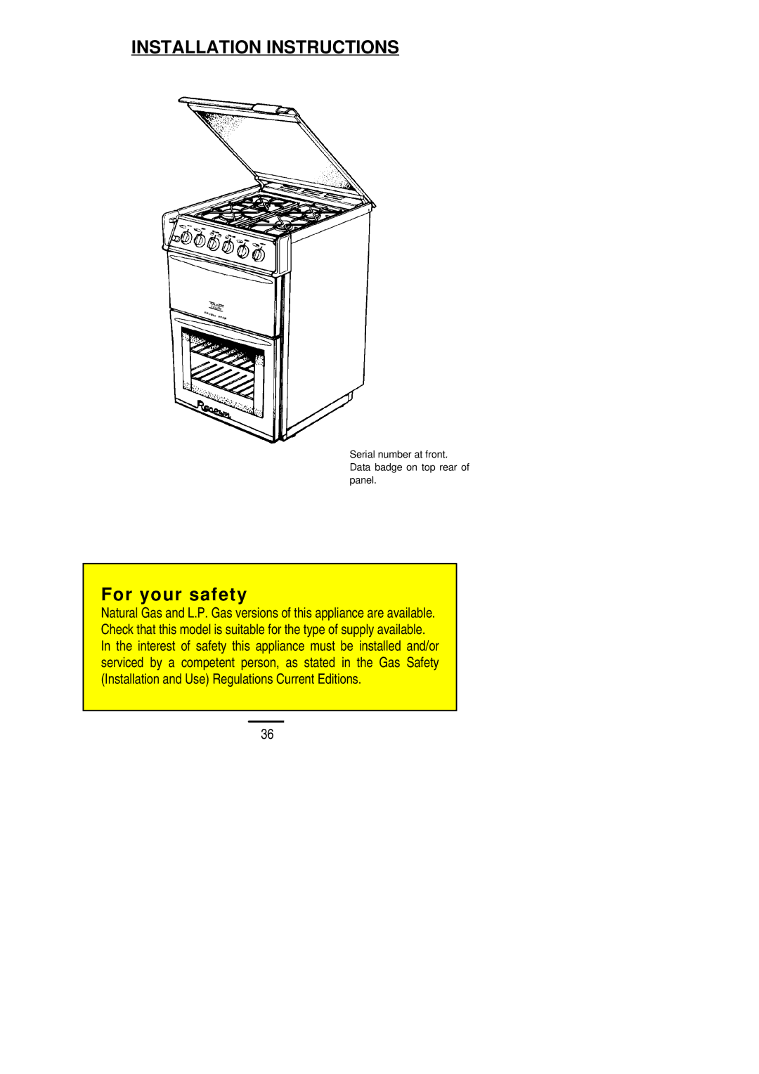 Electrolux D/O 50 installation instructions Installation Instructions 