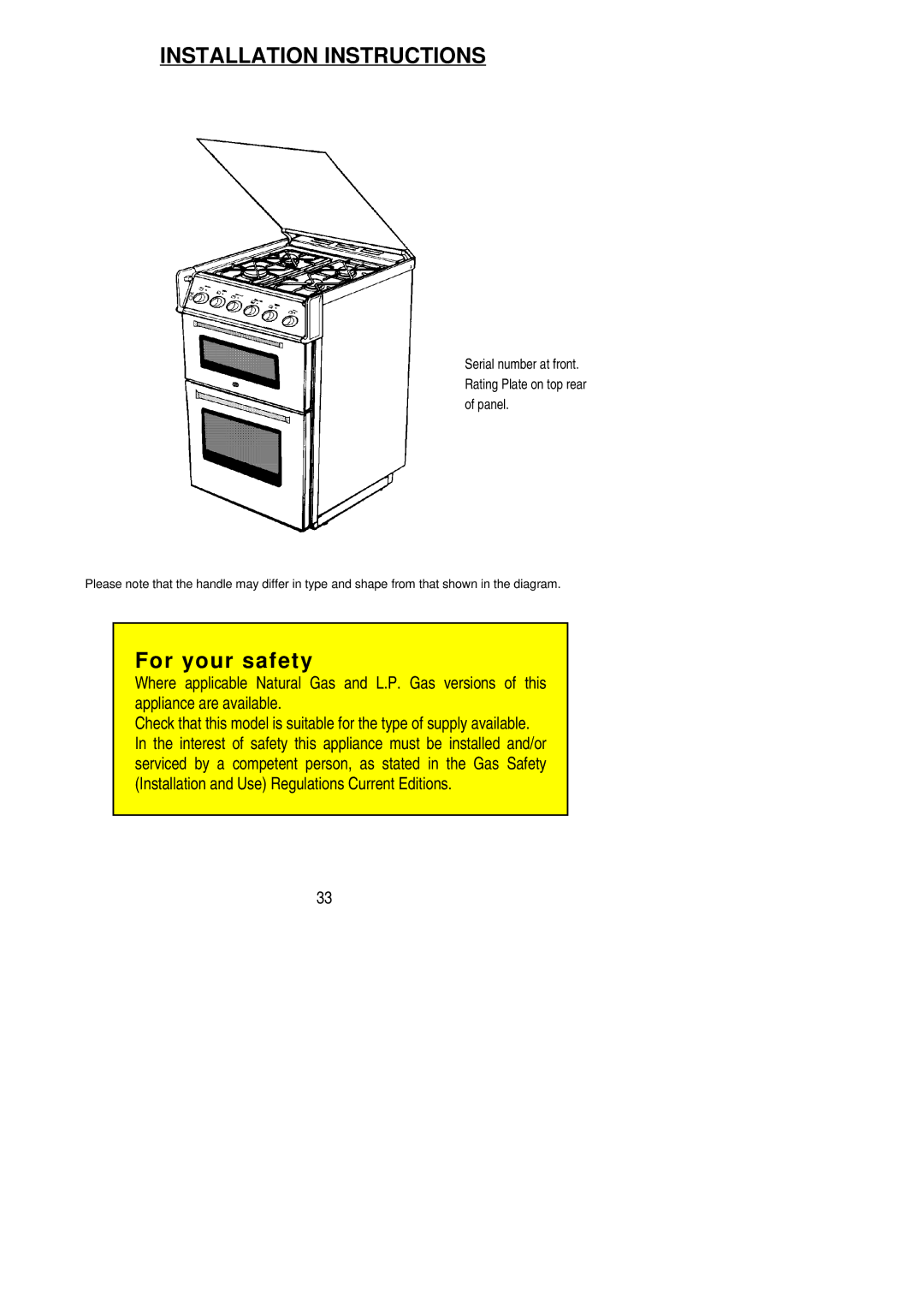 Electrolux DSIG 320 installation instructions Installation Instructions 