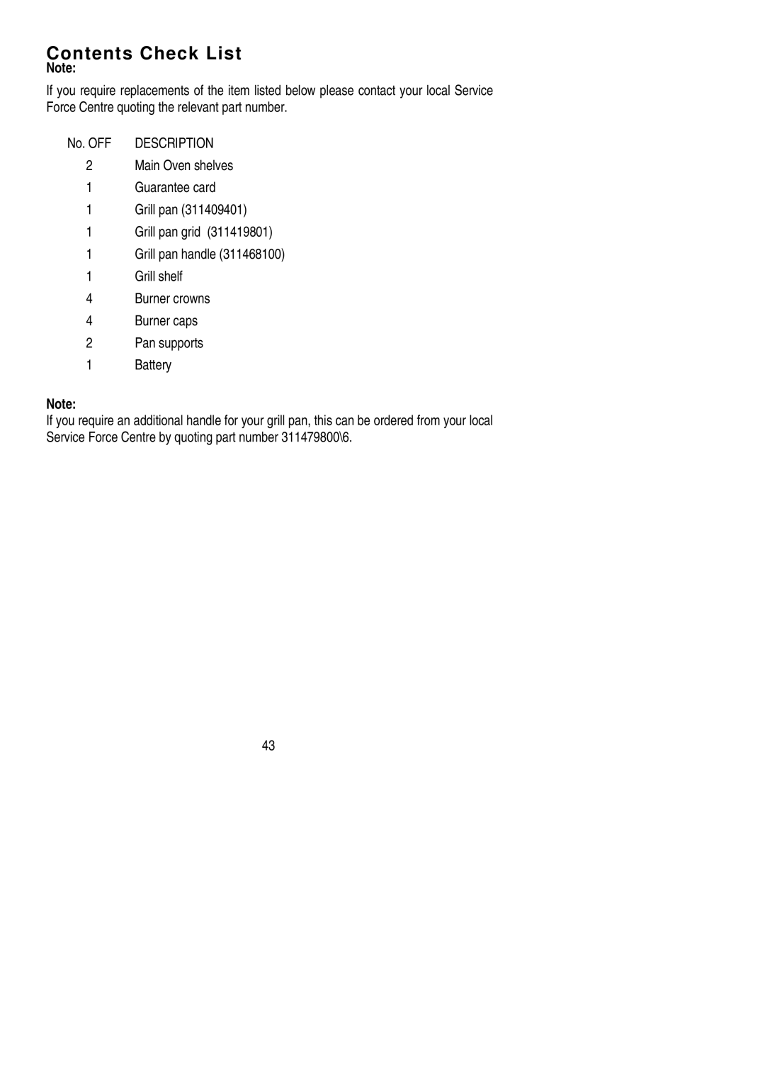 Electrolux DSIG 320 installation instructions Contents Check List 