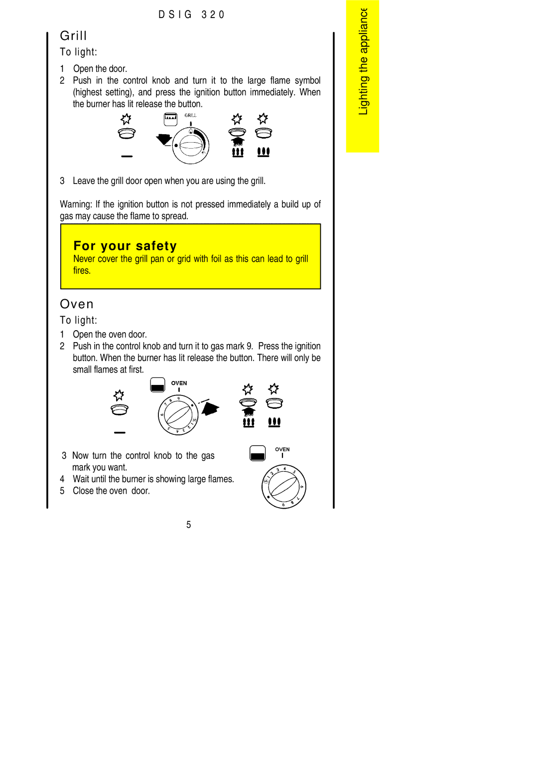 Electrolux DSIG 320 installation instructions Grill, Oven 