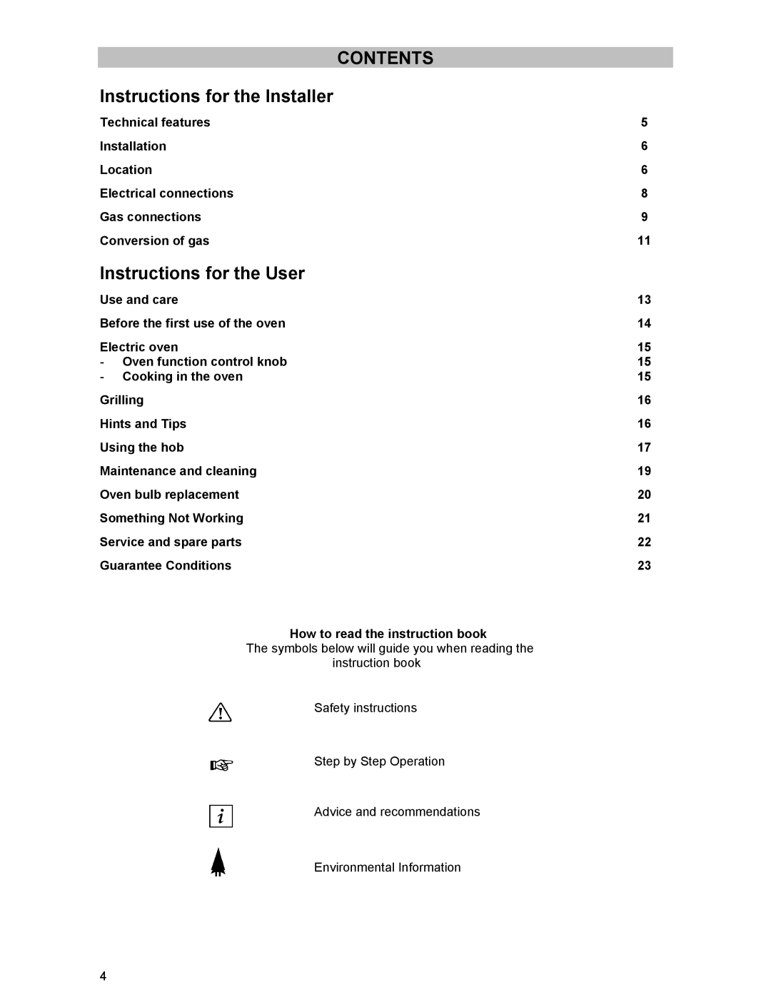 Electrolux DSO51DF manual Contents 