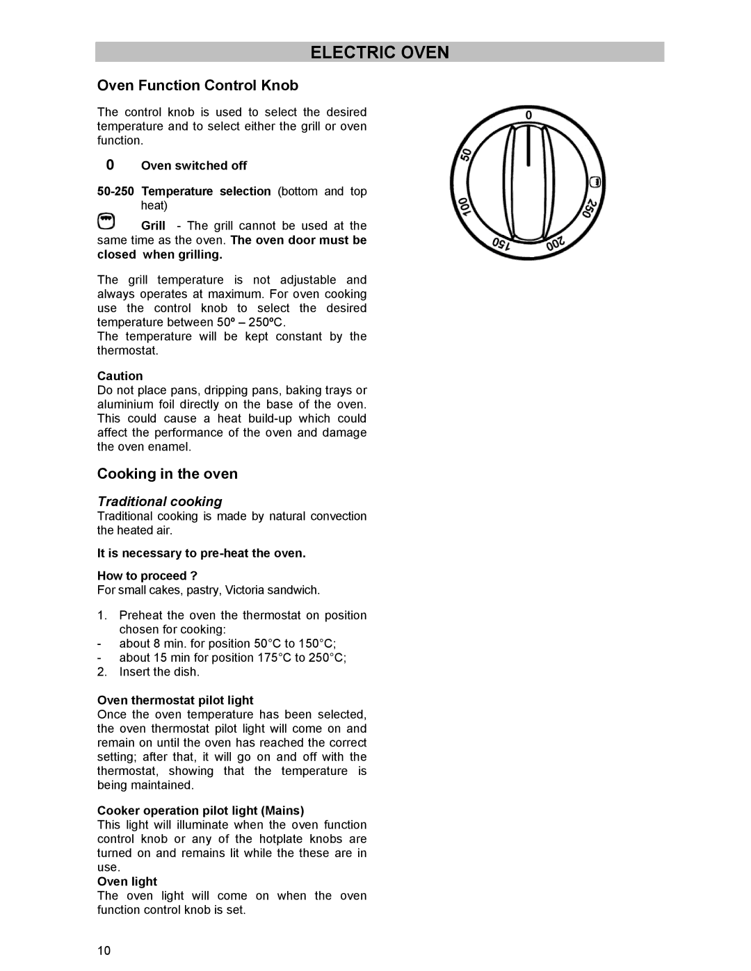 Electrolux DSO51EL manual Electric Oven 