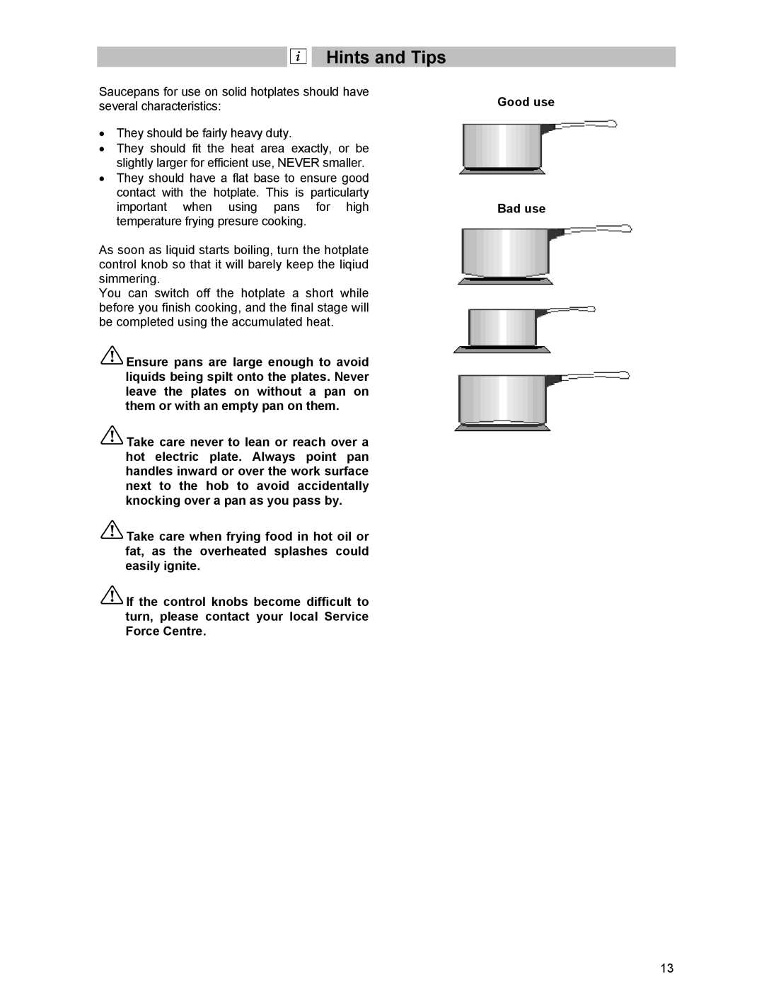 Electrolux DSO51EL manual Hints and Tips 