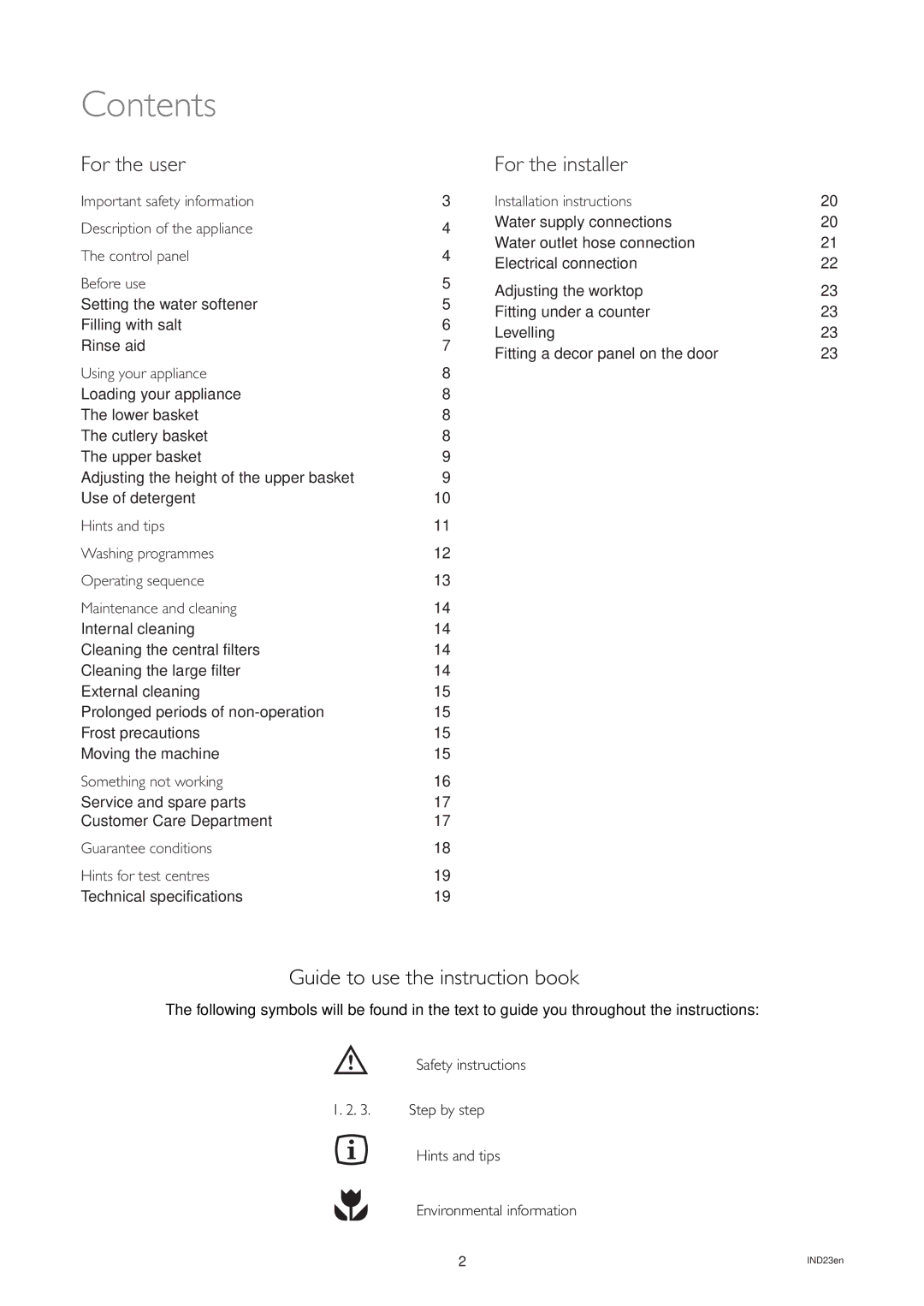 Electrolux DW 80 manual Contents 