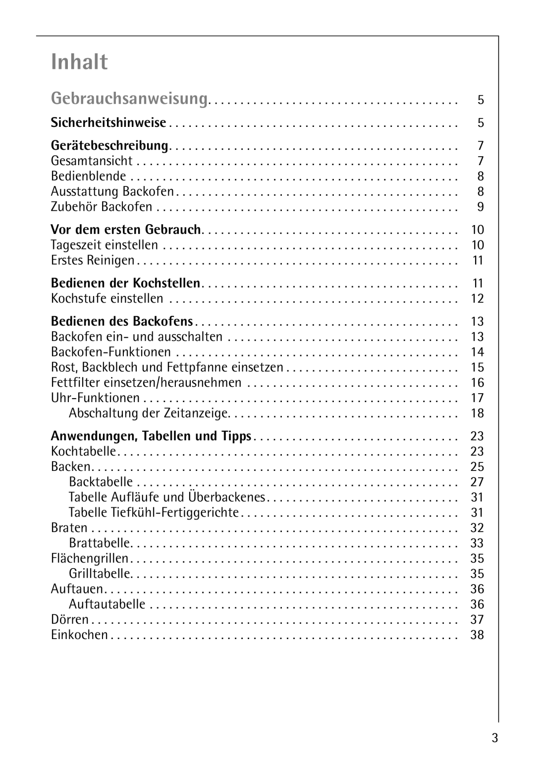 Electrolux E-33512-4 manual Inhalt 