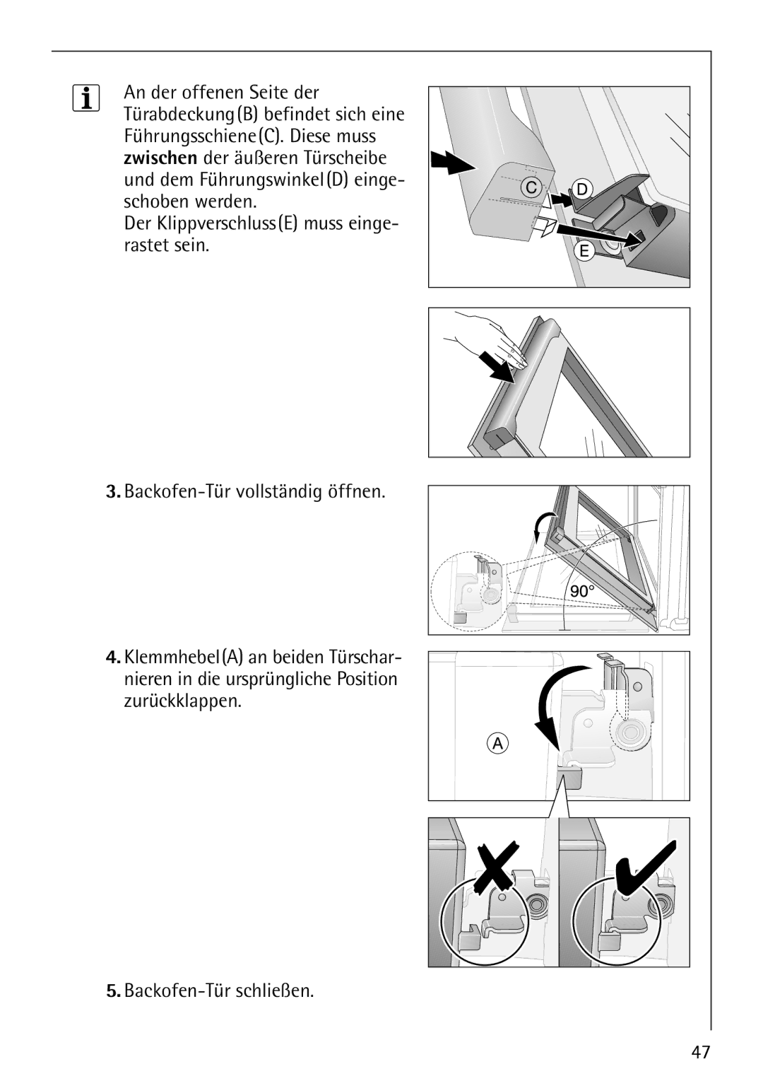 Electrolux E-33512-4 manual Backofen-Tür schließen 