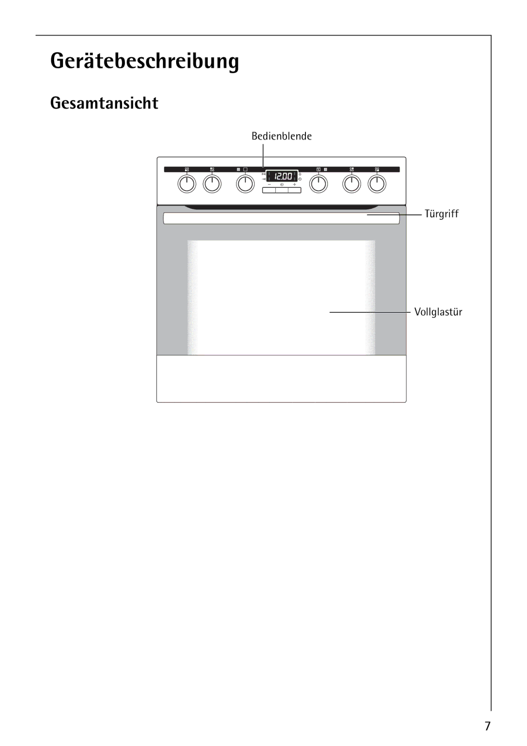 Electrolux E-33512-4 manual Gerätebeschreibung, Gesamtansicht 