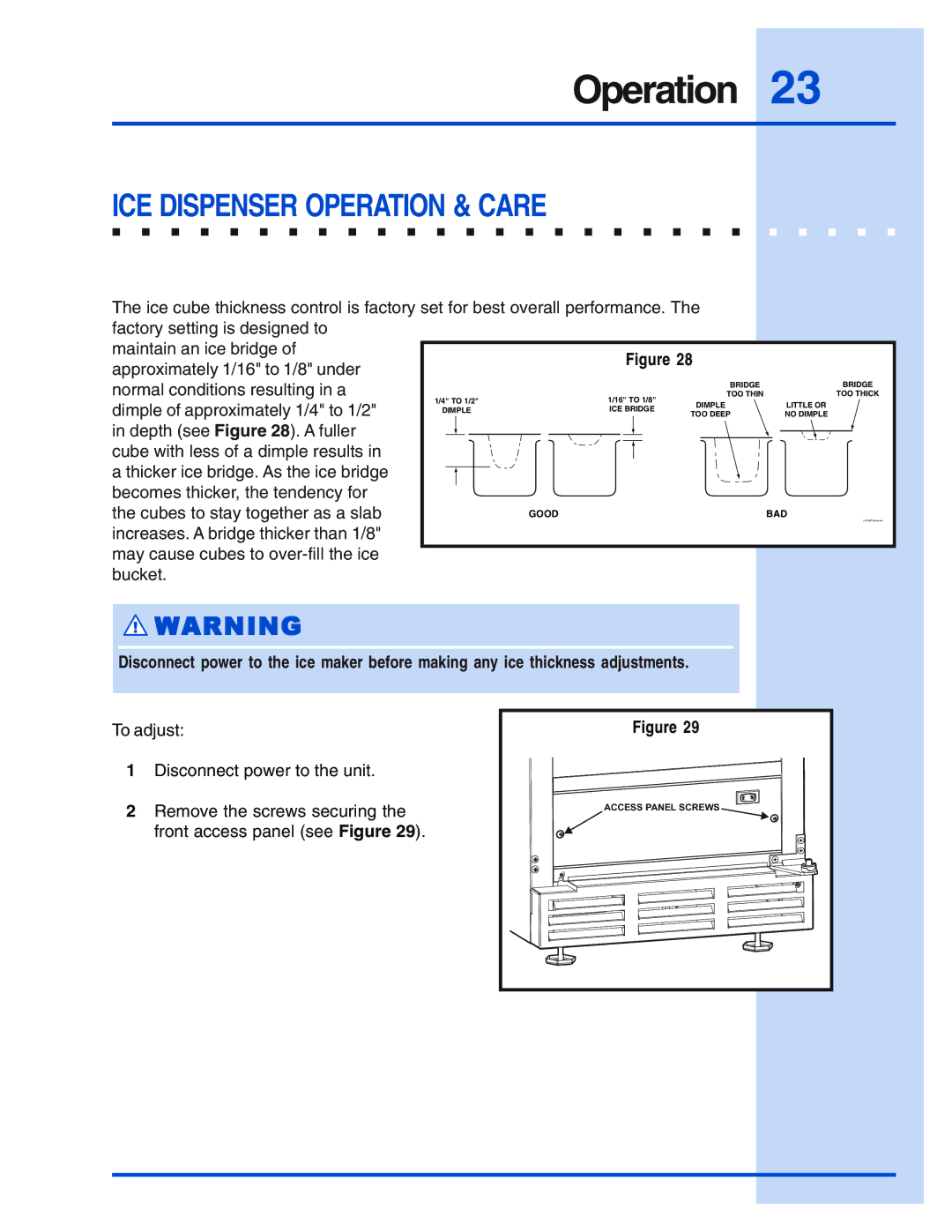 Electrolux E15IM60E manual ICE Dispenser Operation & Care 