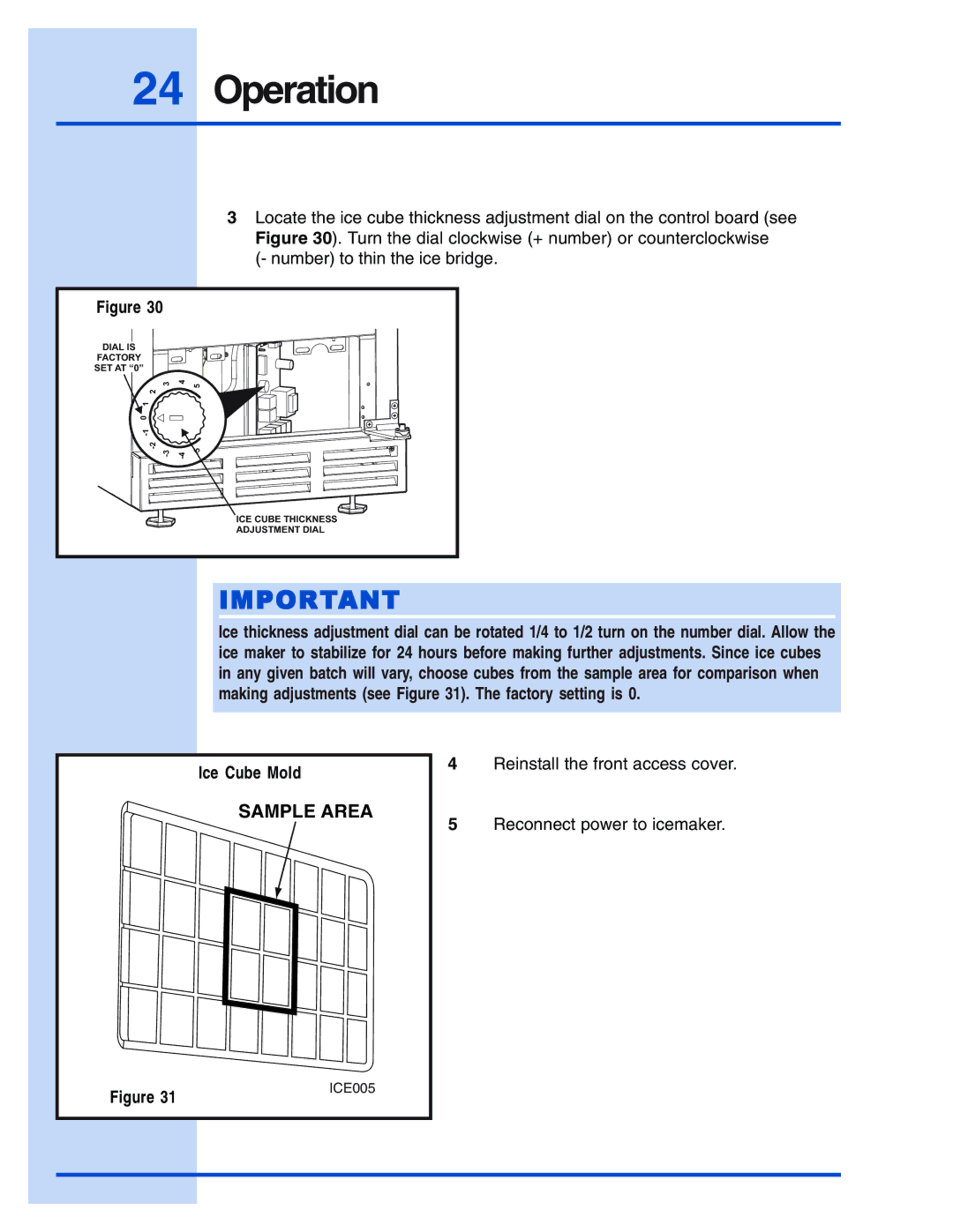 Electrolux E15IM60E manual Sample Area 