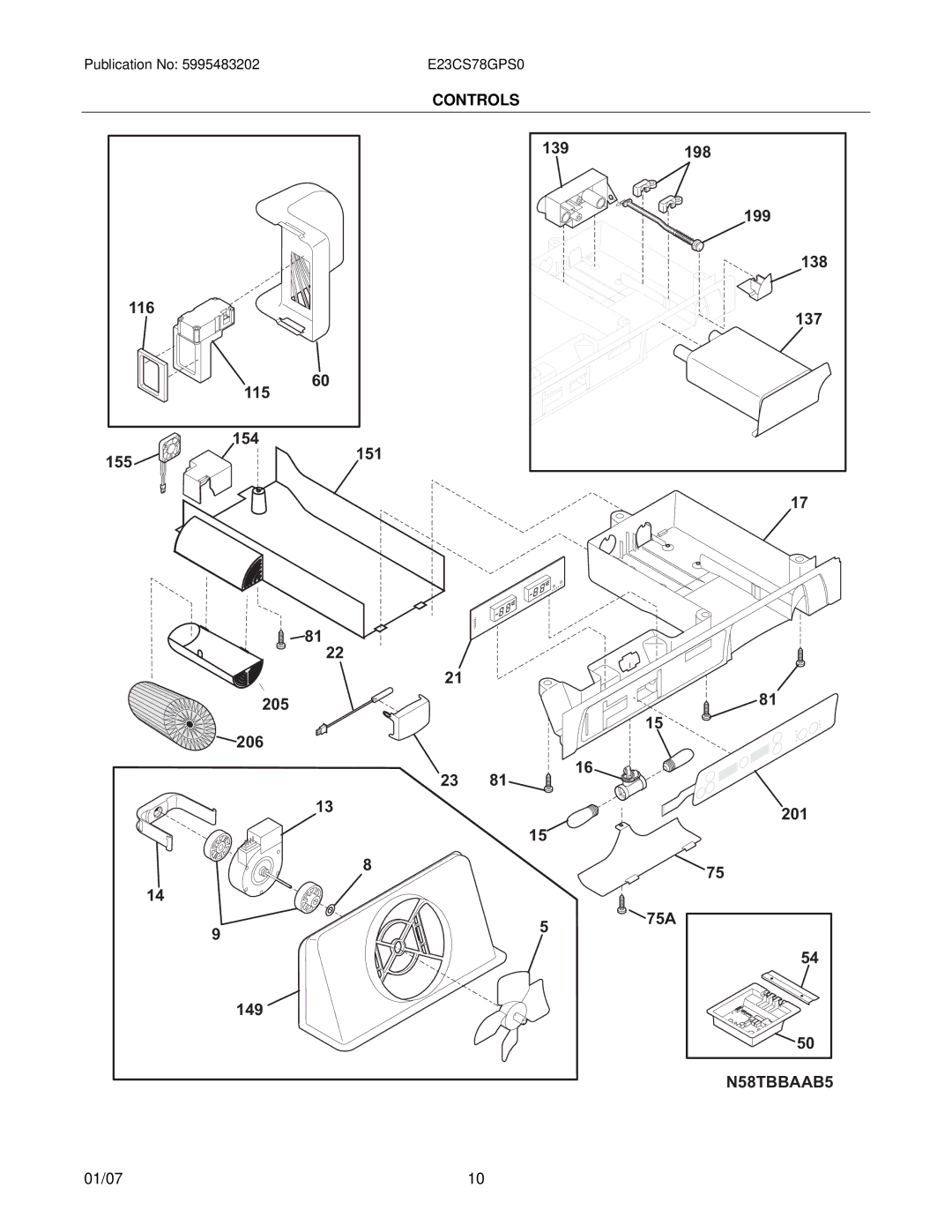 Electrolux E23CS78GP manual N58TBBAAB5 