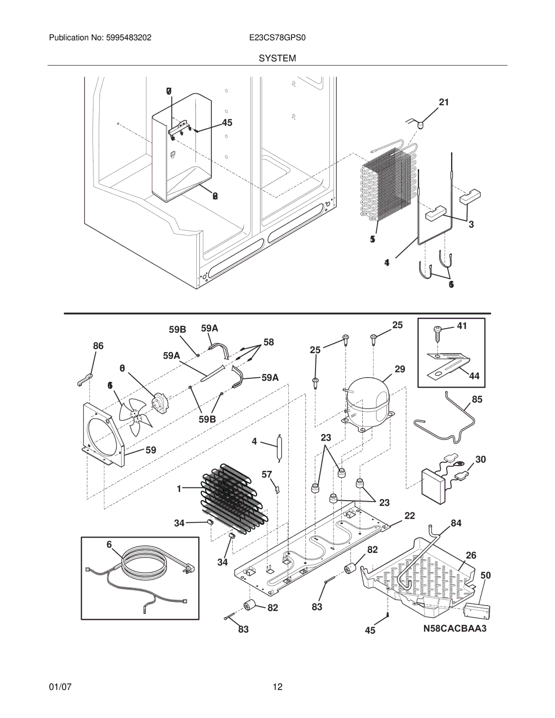 Electrolux E23CS78GP manual N58CACBAA3 