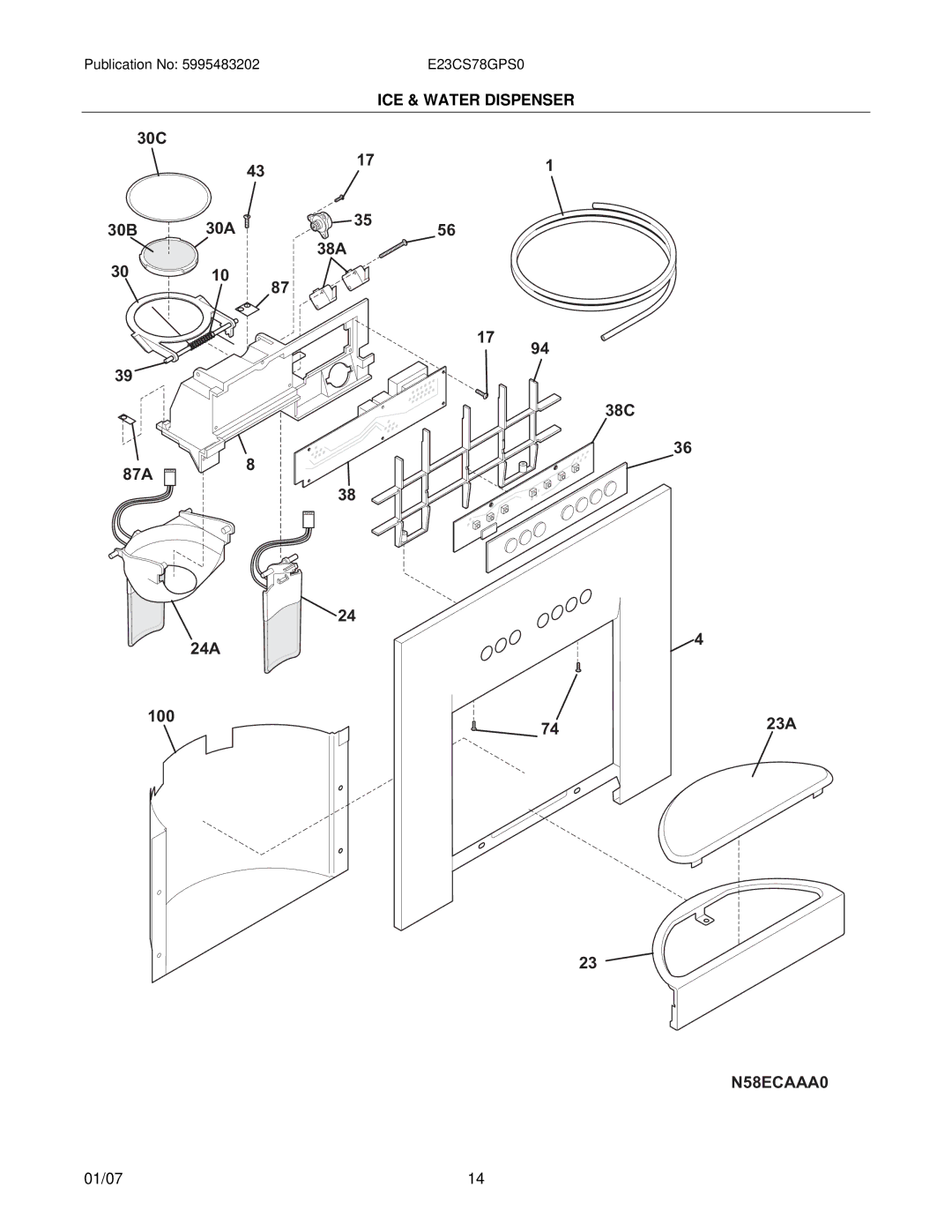 Electrolux E23CS78GP manual N58XECAAA0 