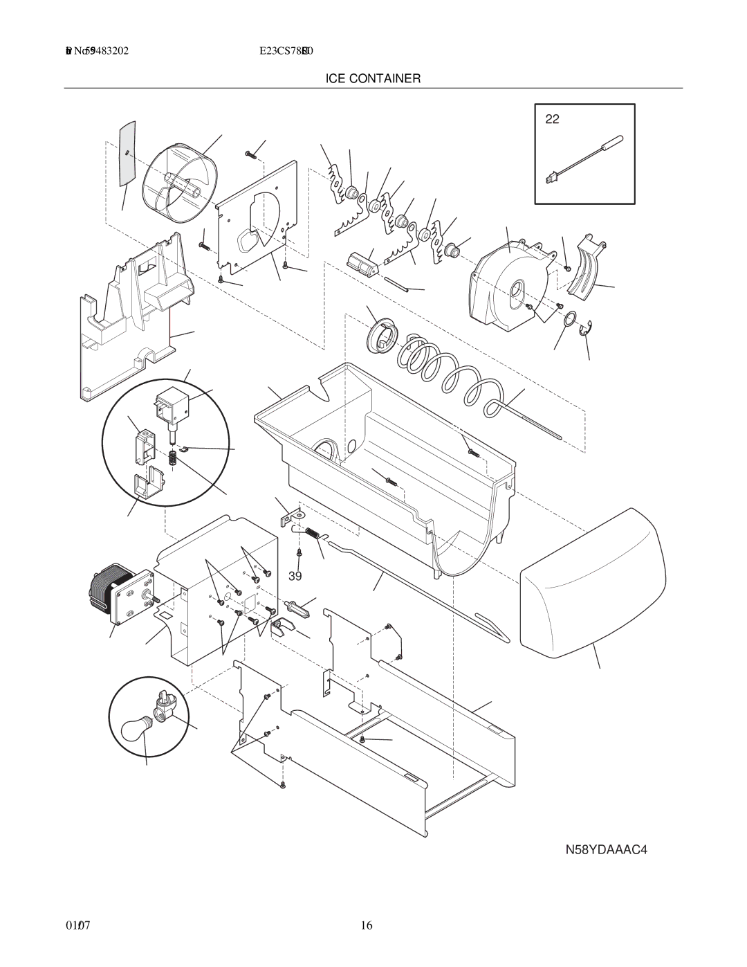 Electrolux E23CS78GP manual N58YDAAAC4 