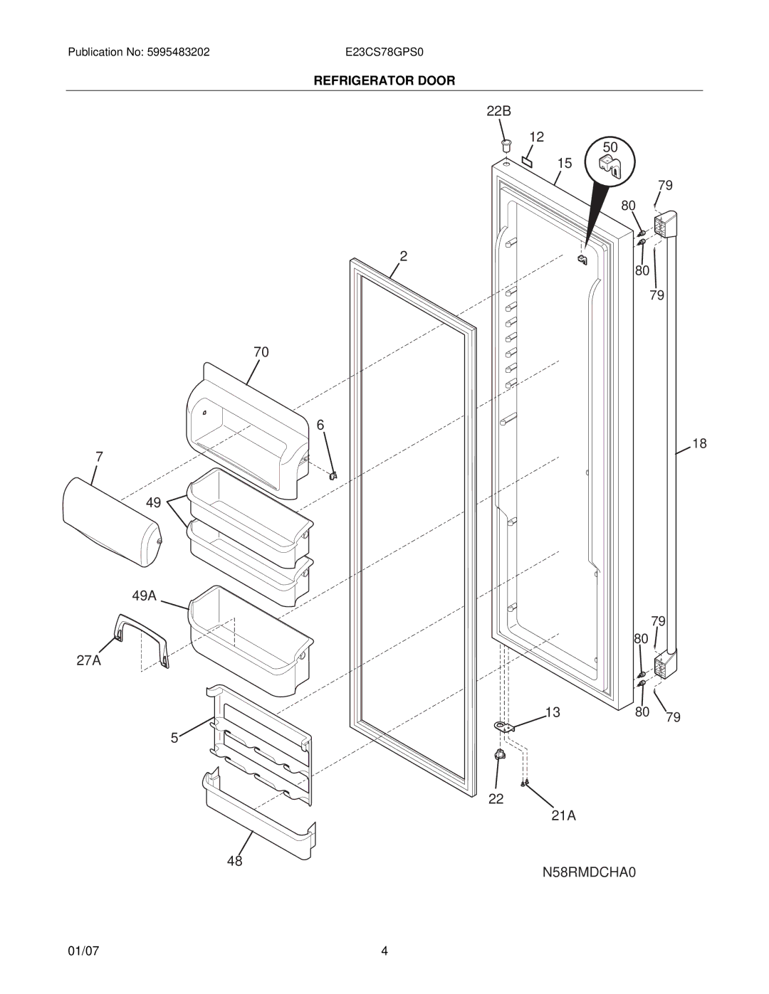 Electrolux E23CS78GP manual N58RMDCHA0 