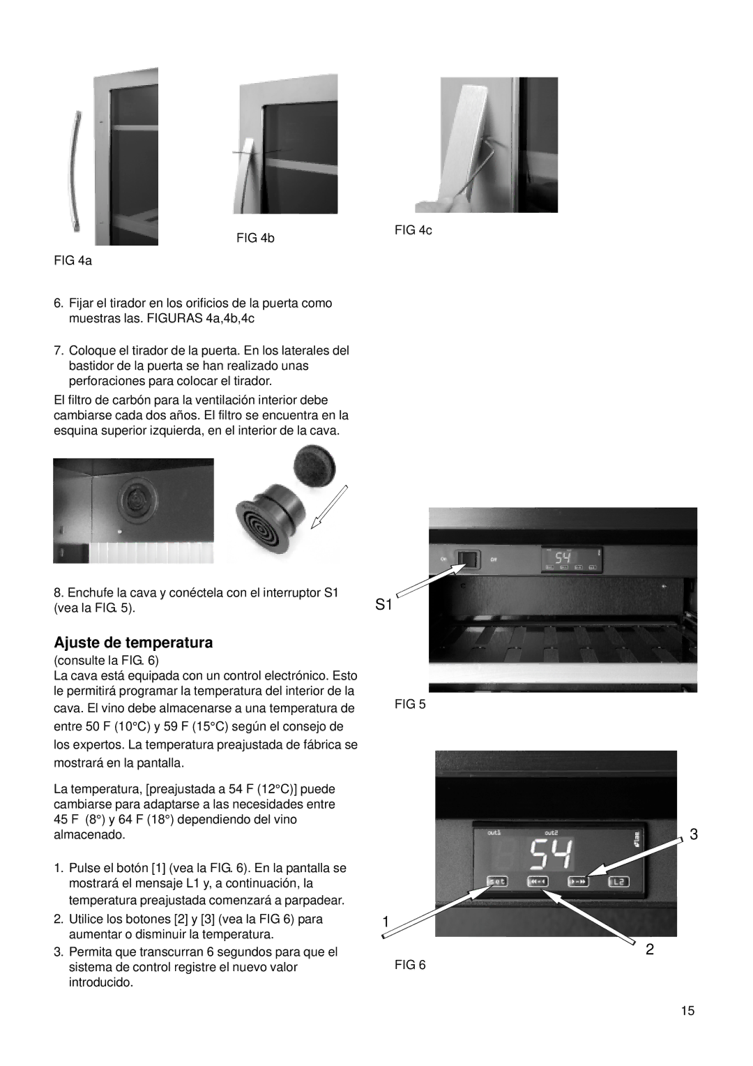 Electrolux E24 WC 160 ES1 manual Ajuste de temperatura 