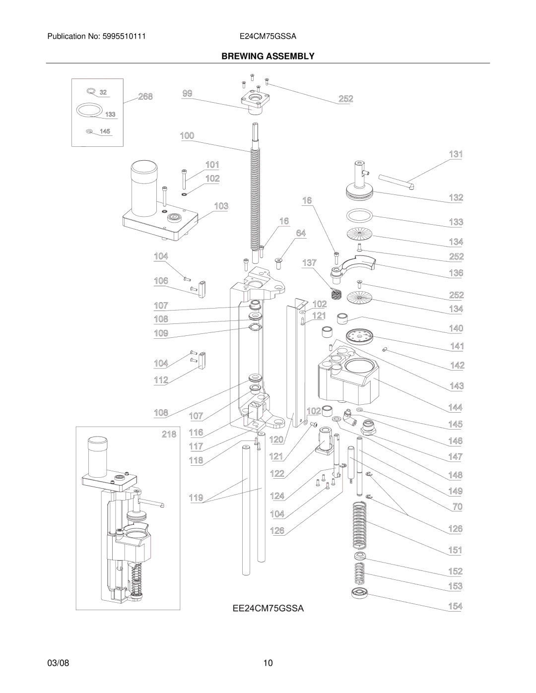 Electrolux E24CM75GSSA installation instructions Brewing Assembly 